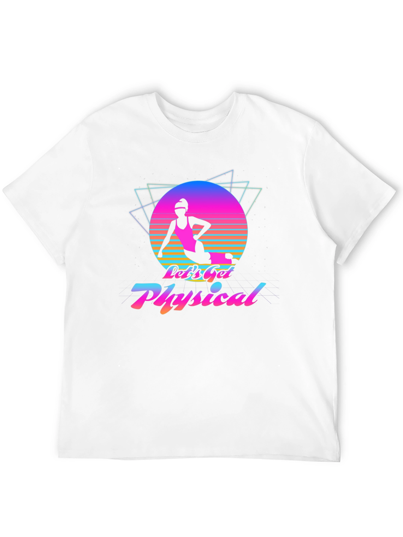 Black Let's Get Physical T-Shirt Retro Graphic Tee view 12