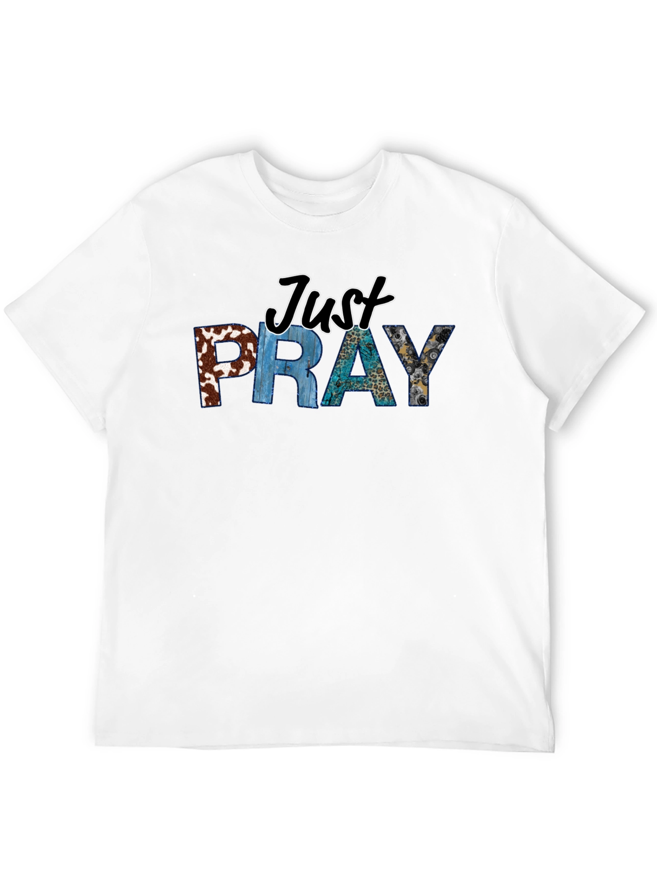 Black Just Pray T-Shirt - Religious Graphic Tee view 12