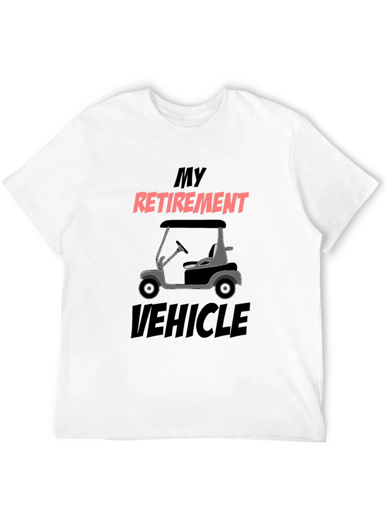 Black Retirement Vehicle Golf Cart Graphic Tee view 12