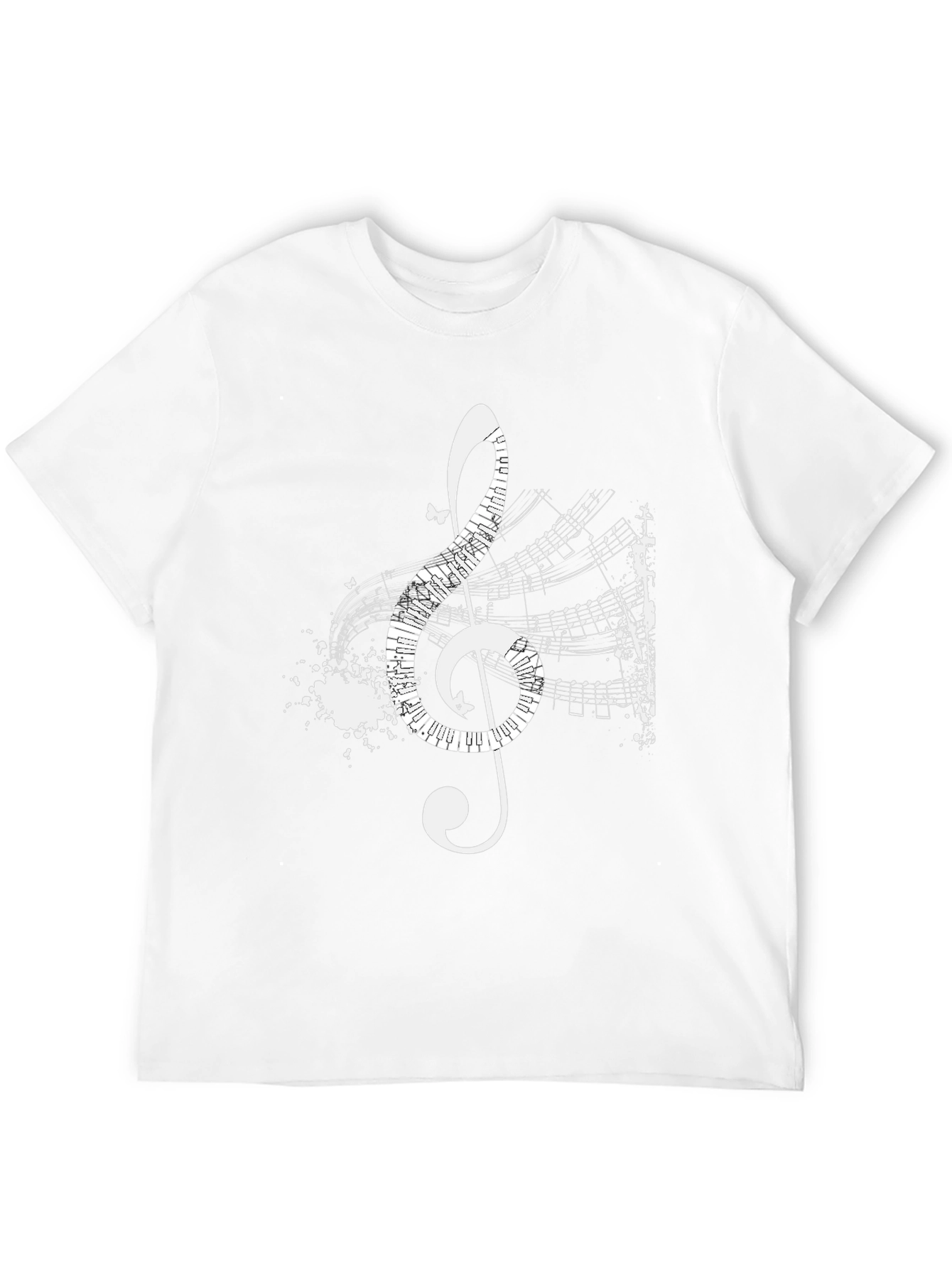 Black Musical Treble Clef T-Shirt - Artistic Black Tee view 12