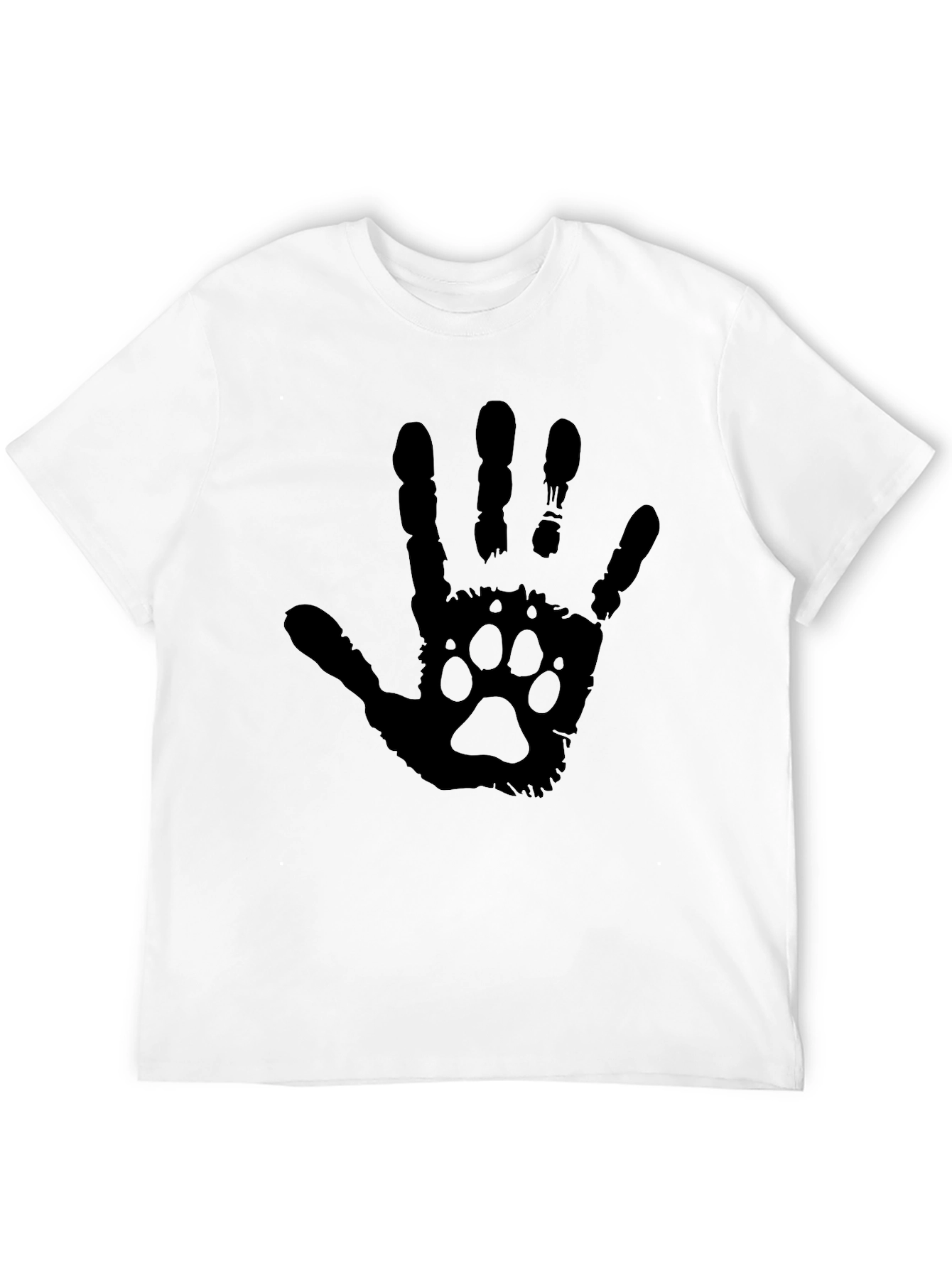 Black Paw Print Hand T-Shirt - Black view 12