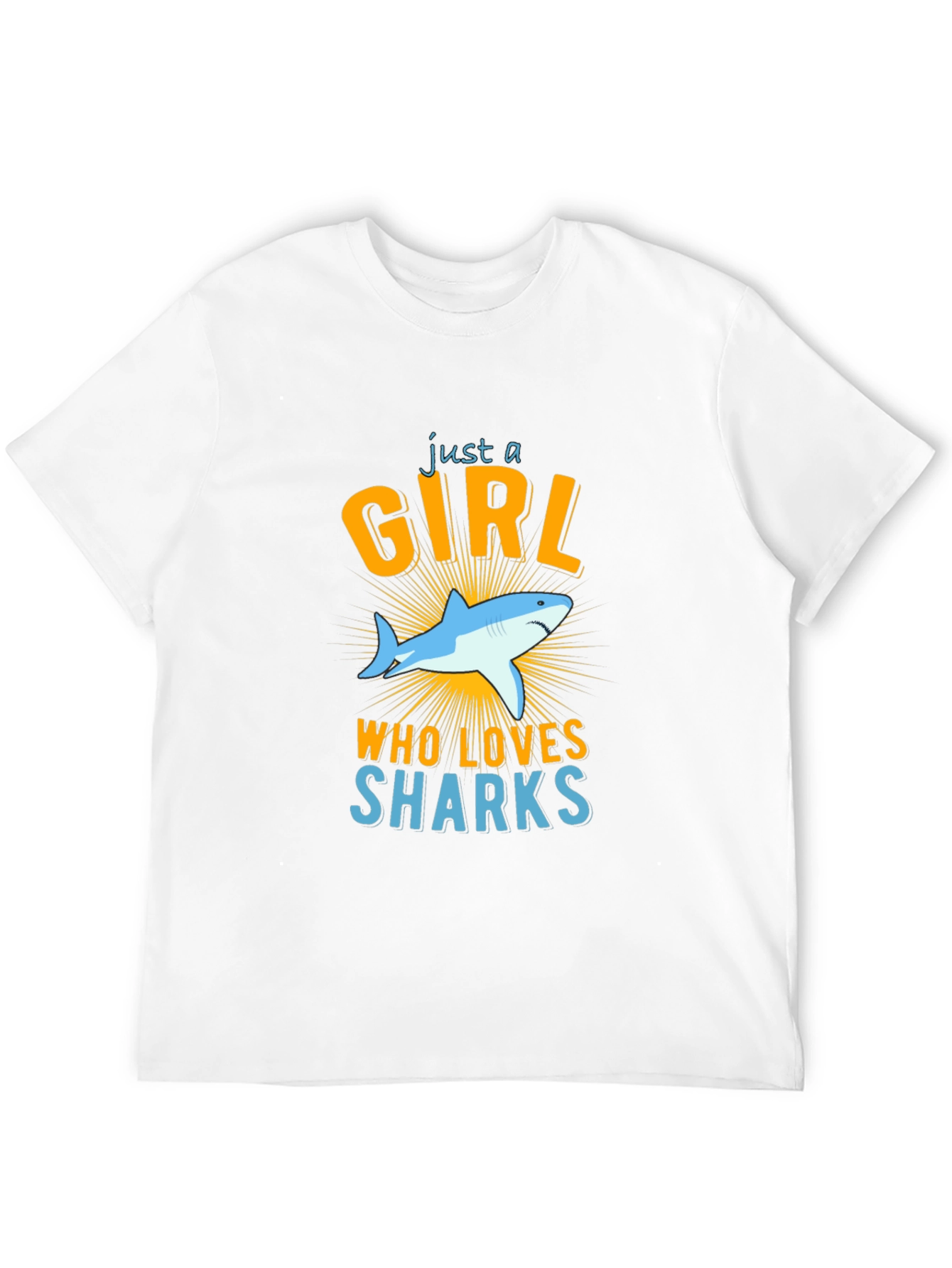 Black Just A Girl Who Loves Sharks T-Shirt view 12