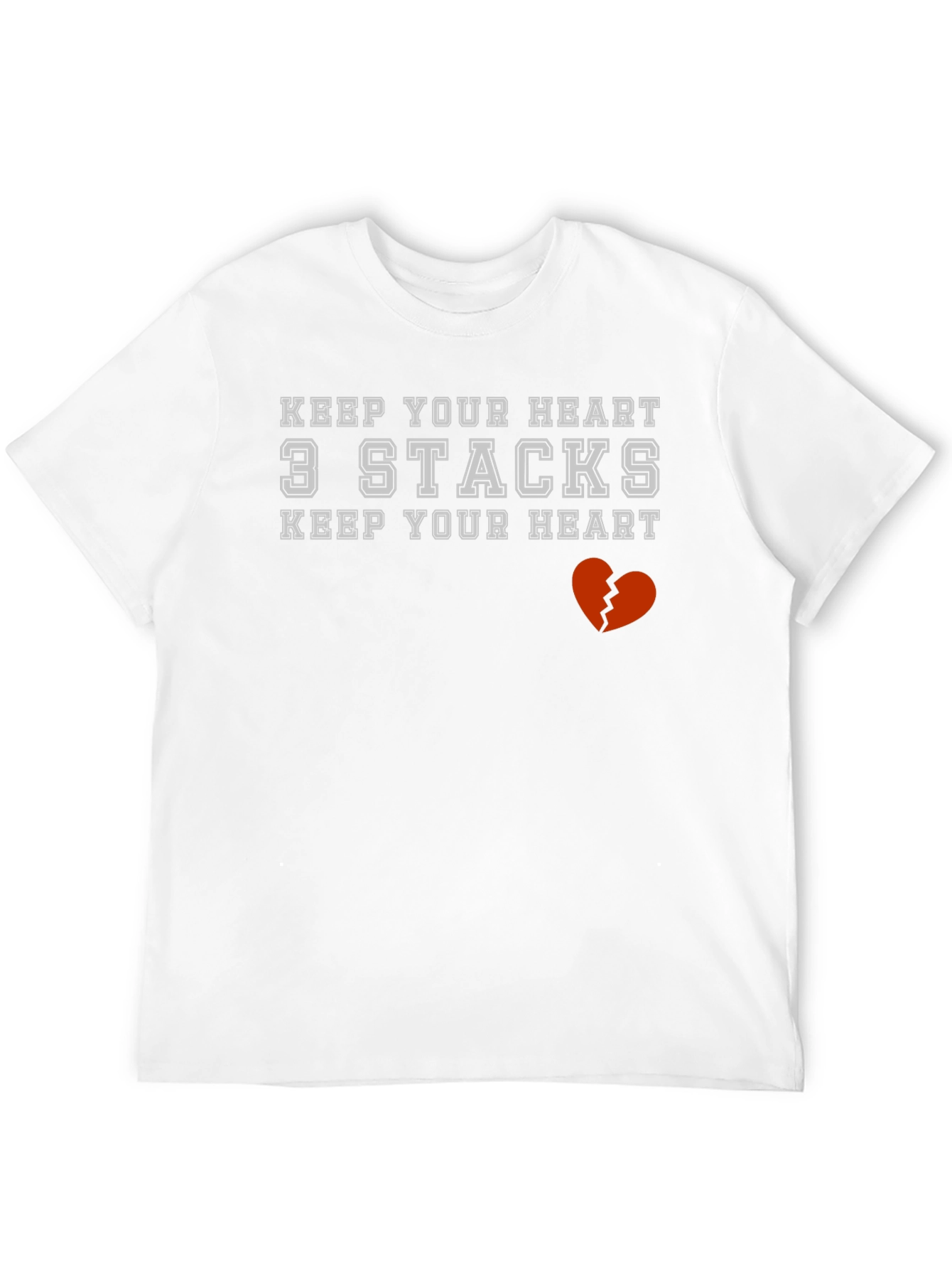 Black Keep Your Heart 3 Stacks Graphic T-Shirt view 12