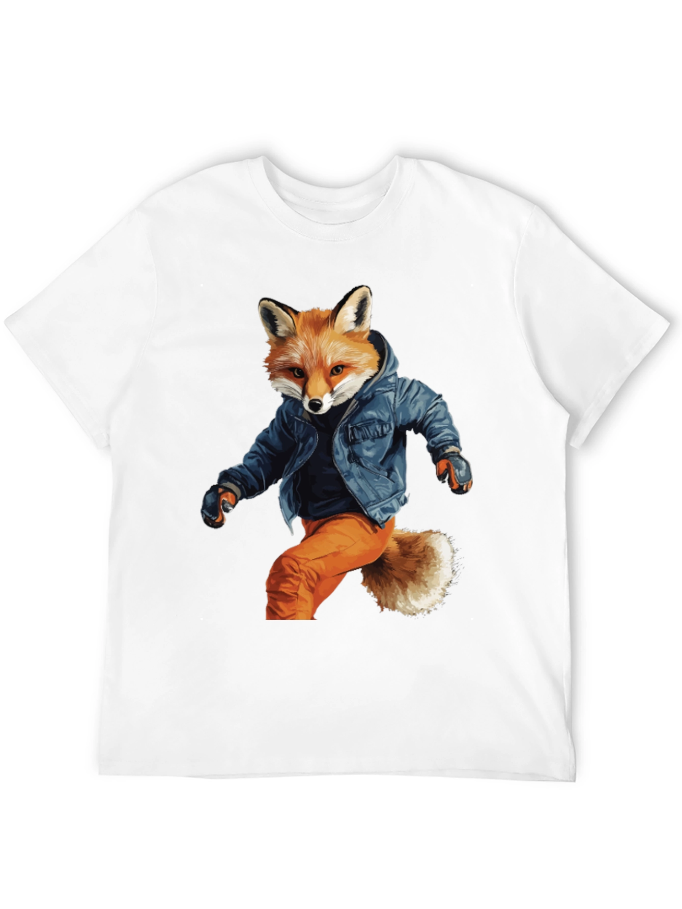 Black Stylish Fox Graphic T-Shirt view 12