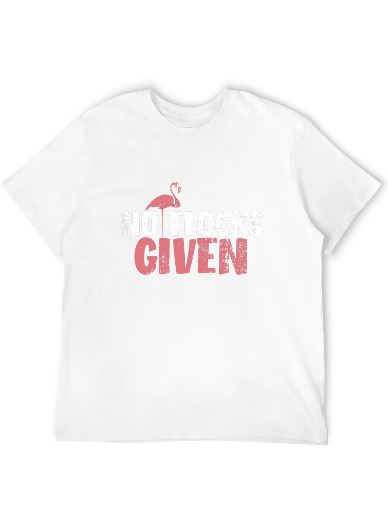 Black No Flocks Given Funny Flamingo Graphic T-Shirt view 12