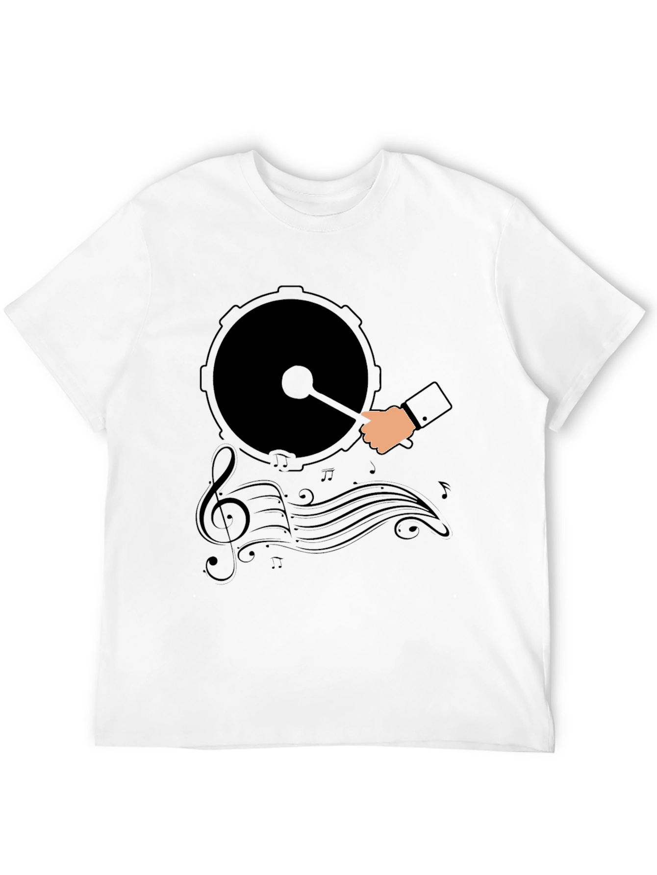 Black Drum and Music Graphic Tee - Black view 12