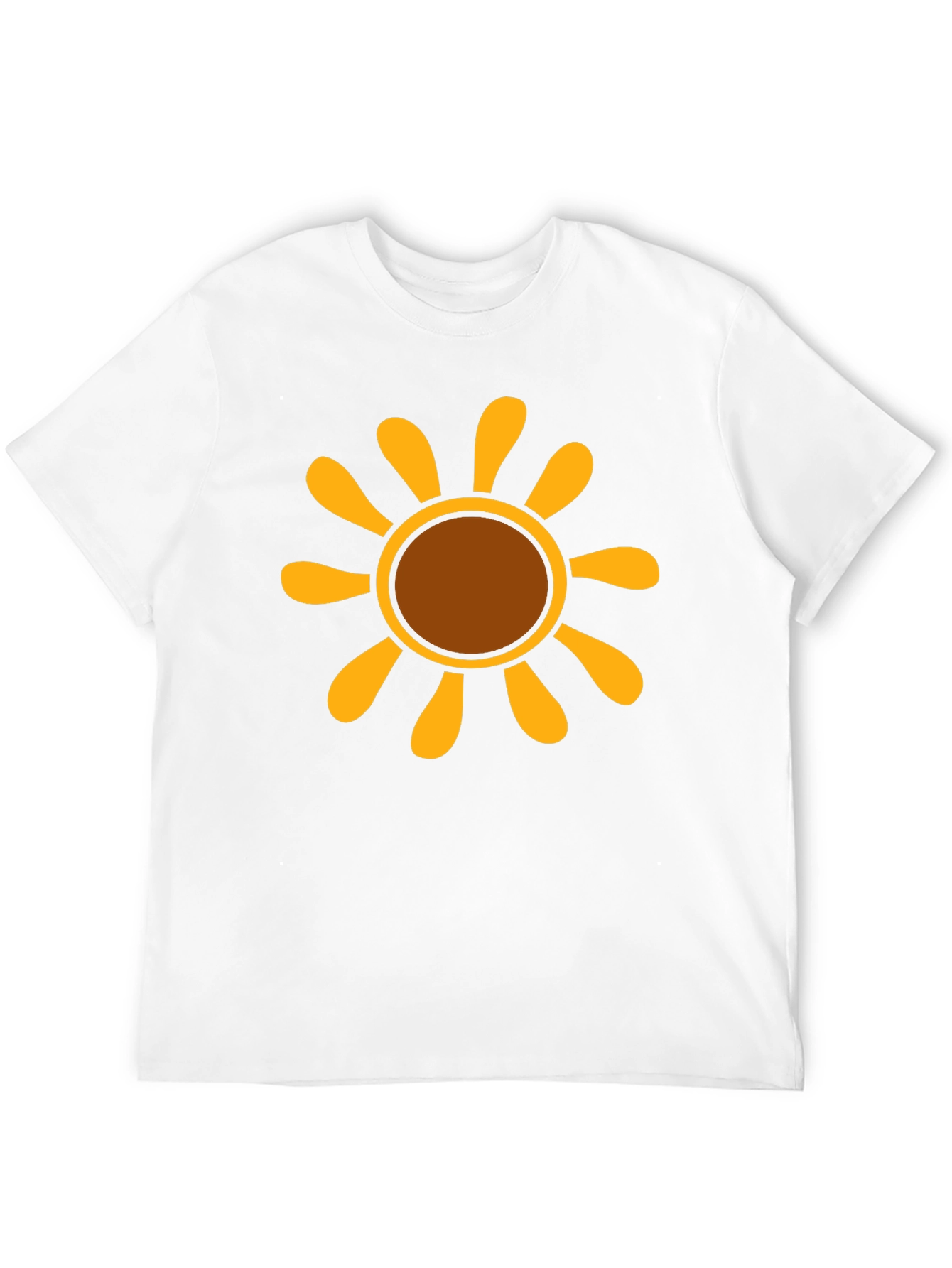 Black Retro Sunflower Graphic Tee - Black Cotton T-Shirt view 12