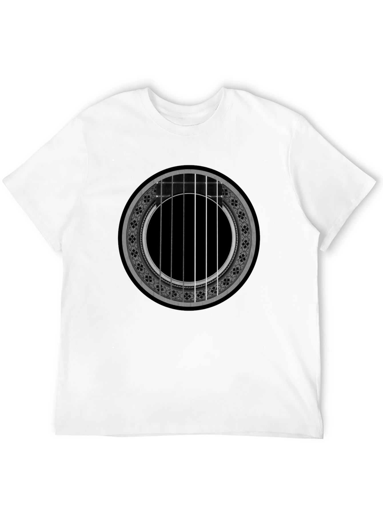 Black Acoustic Guitar Rose T-Shirt - Music Lover Tee view 12