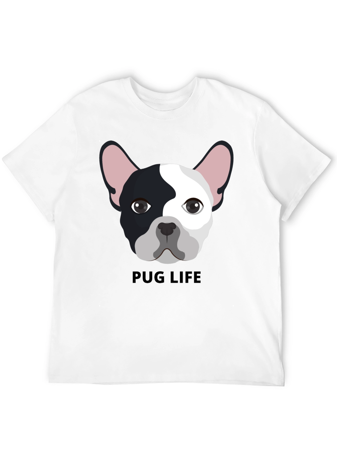 Black Pug Life Graphic Tee - Black Cotton T-Shirt view 12