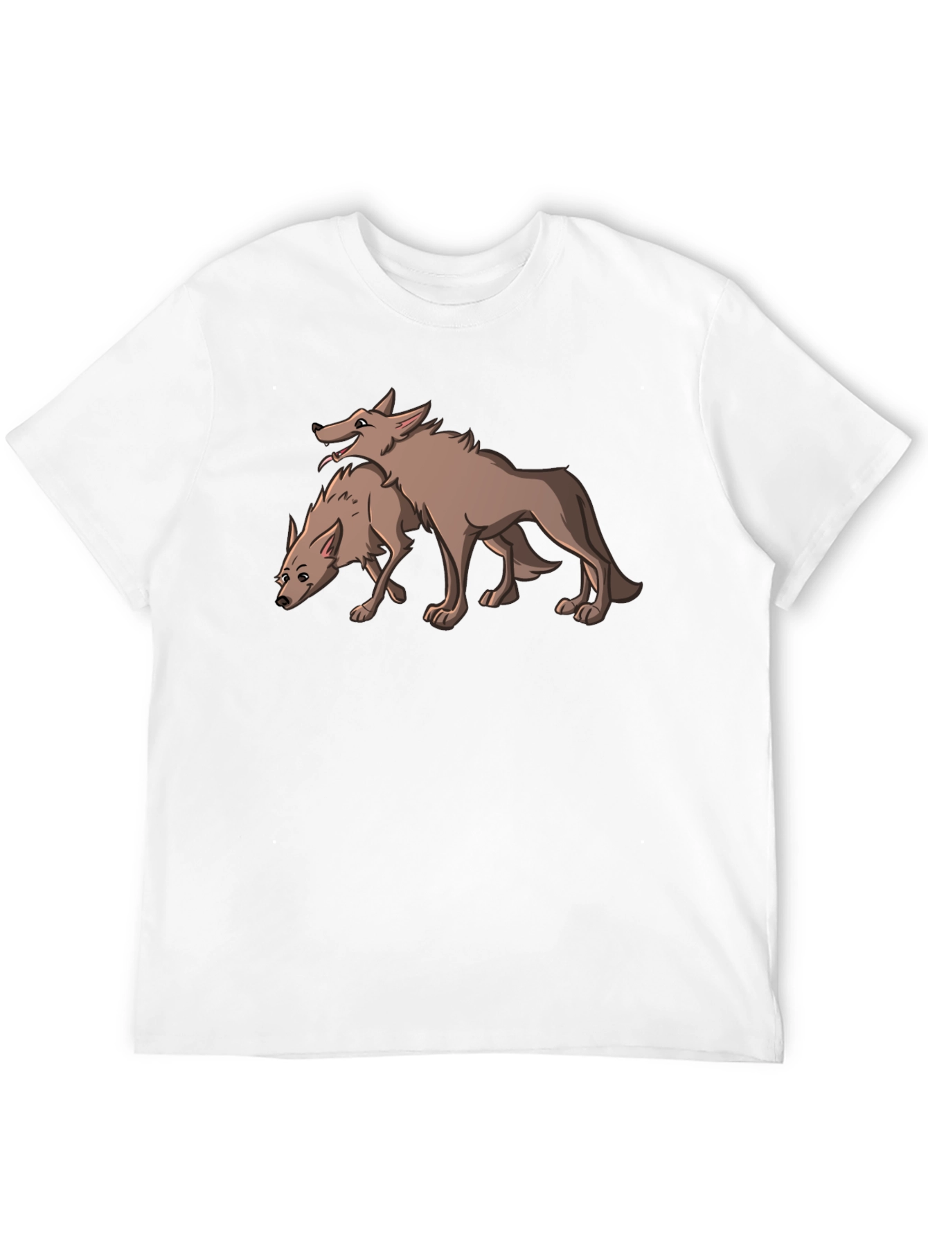 Black Two Wolves Graphic Tee - Stylish Black T-Shirt view 12