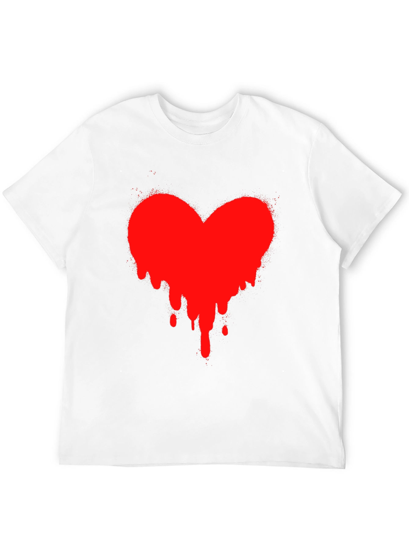 Black Heart Drip Black T-Shirt - Express Your Love! view 12