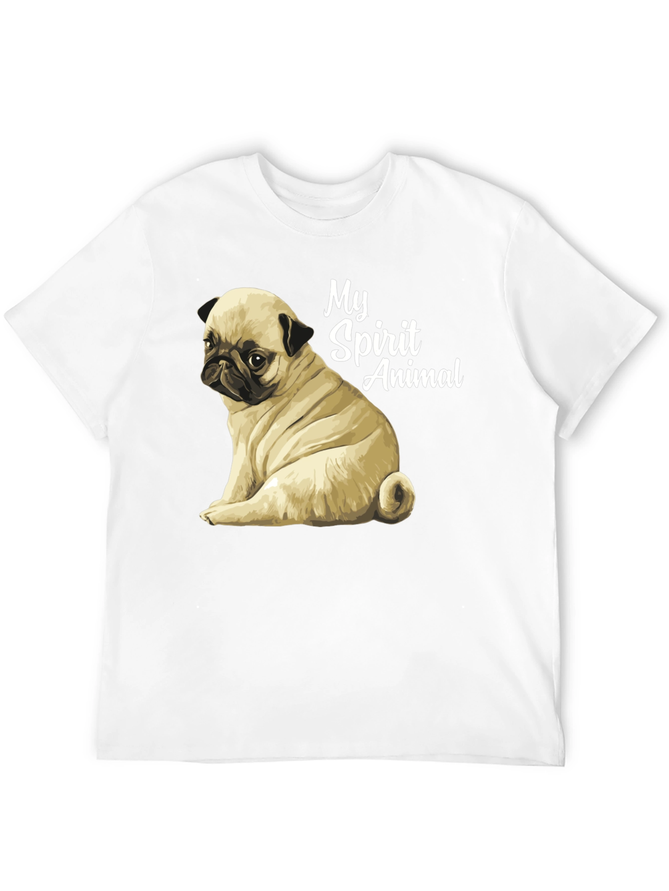 Black Pug Spirit Animal Black T-Shirt view 12