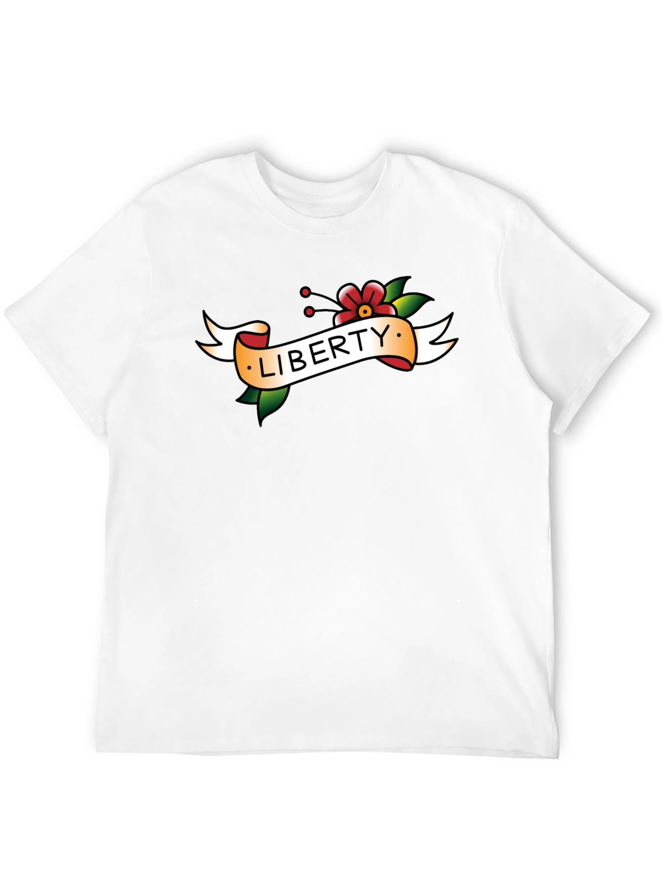 Black Liberty Tattoo Style Graphic T-Shirt view 12