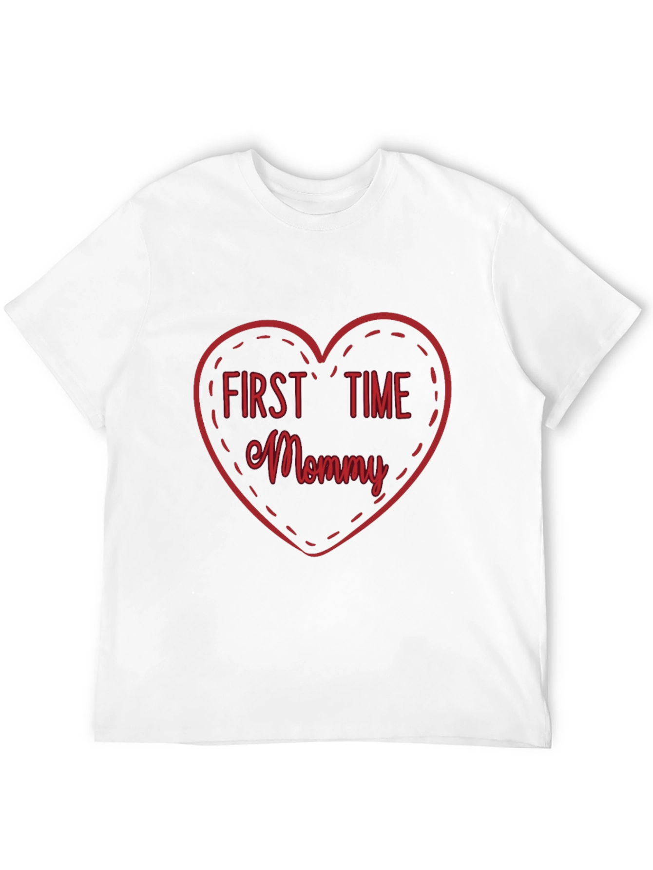 Black First Time Mommy Heart Tee - Soft Black T-Shirt view 12