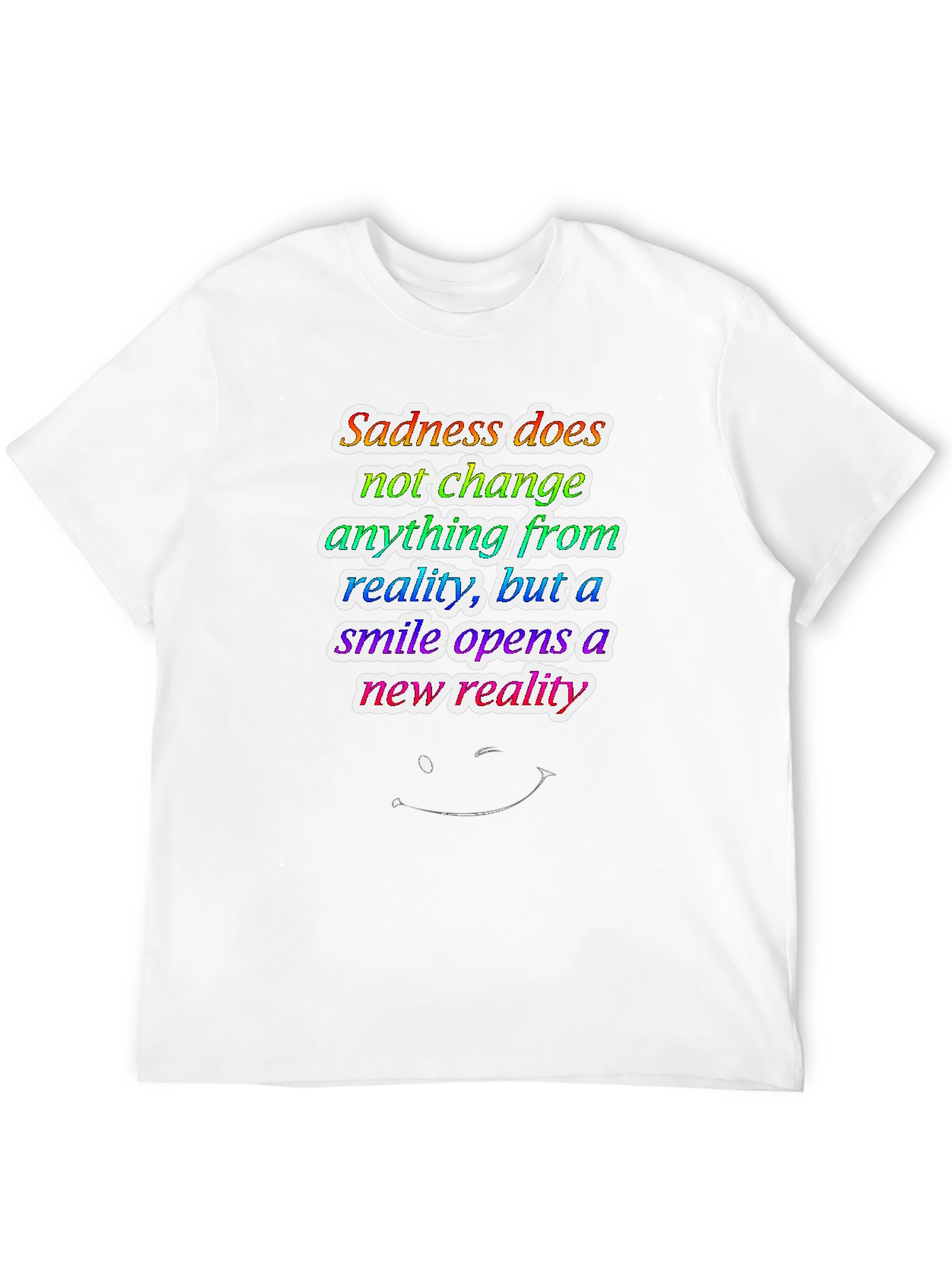 Black Inspirational Quote Graphic Tee - Sadness vs. Smile view 12