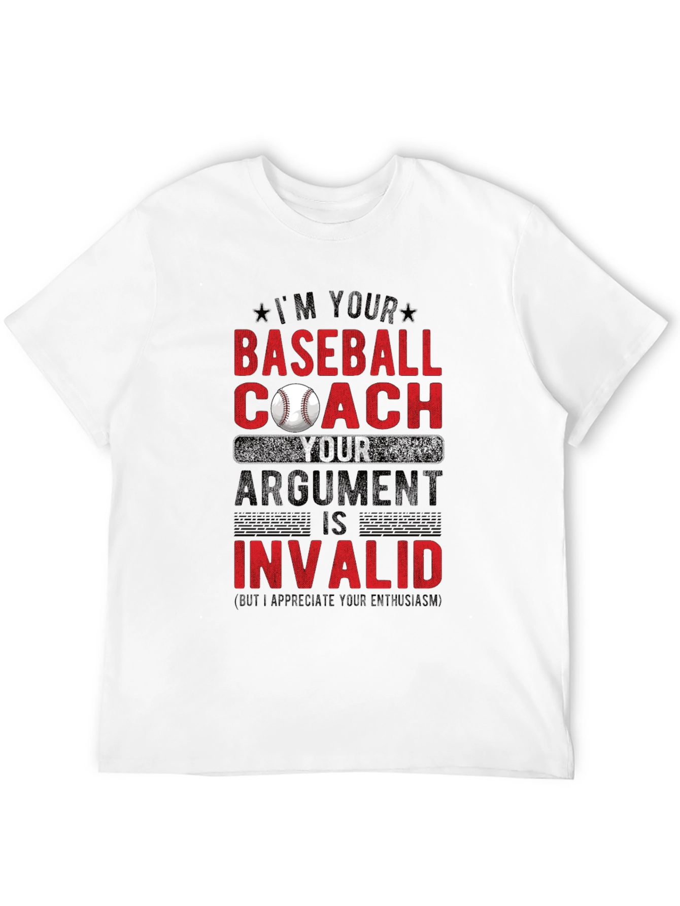 Black Baseball Coach T-Shirt - Argument Invalid view 12