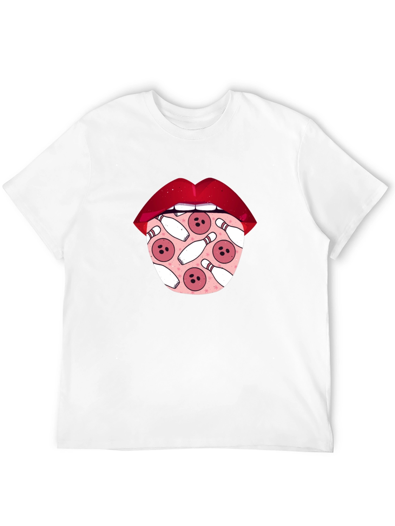 Black Bowling Lips Graphic Tee - Unique Design view 12
