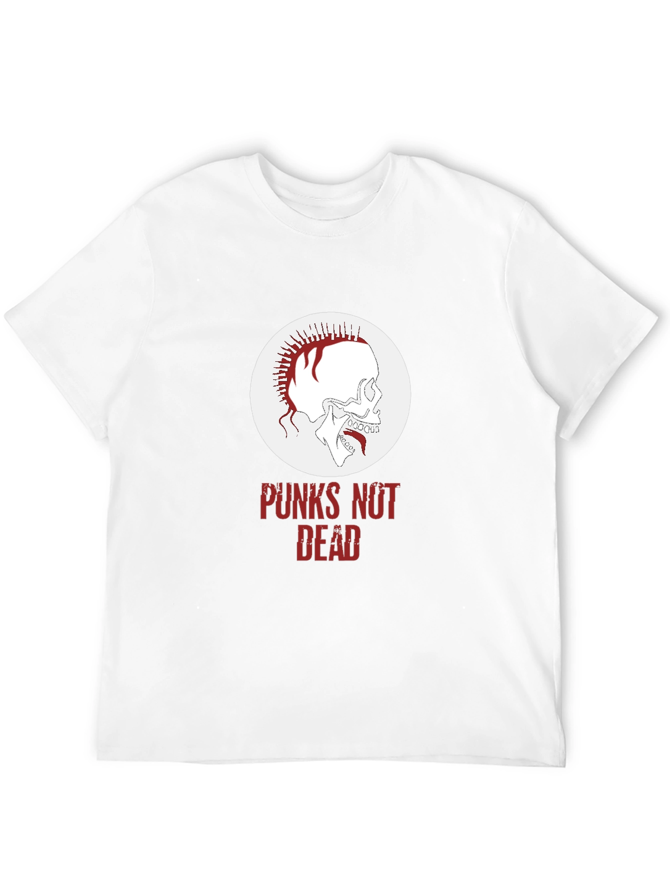 Black Punk Skull Graphic Tee - Punx Not Dead T-Shirt view 12