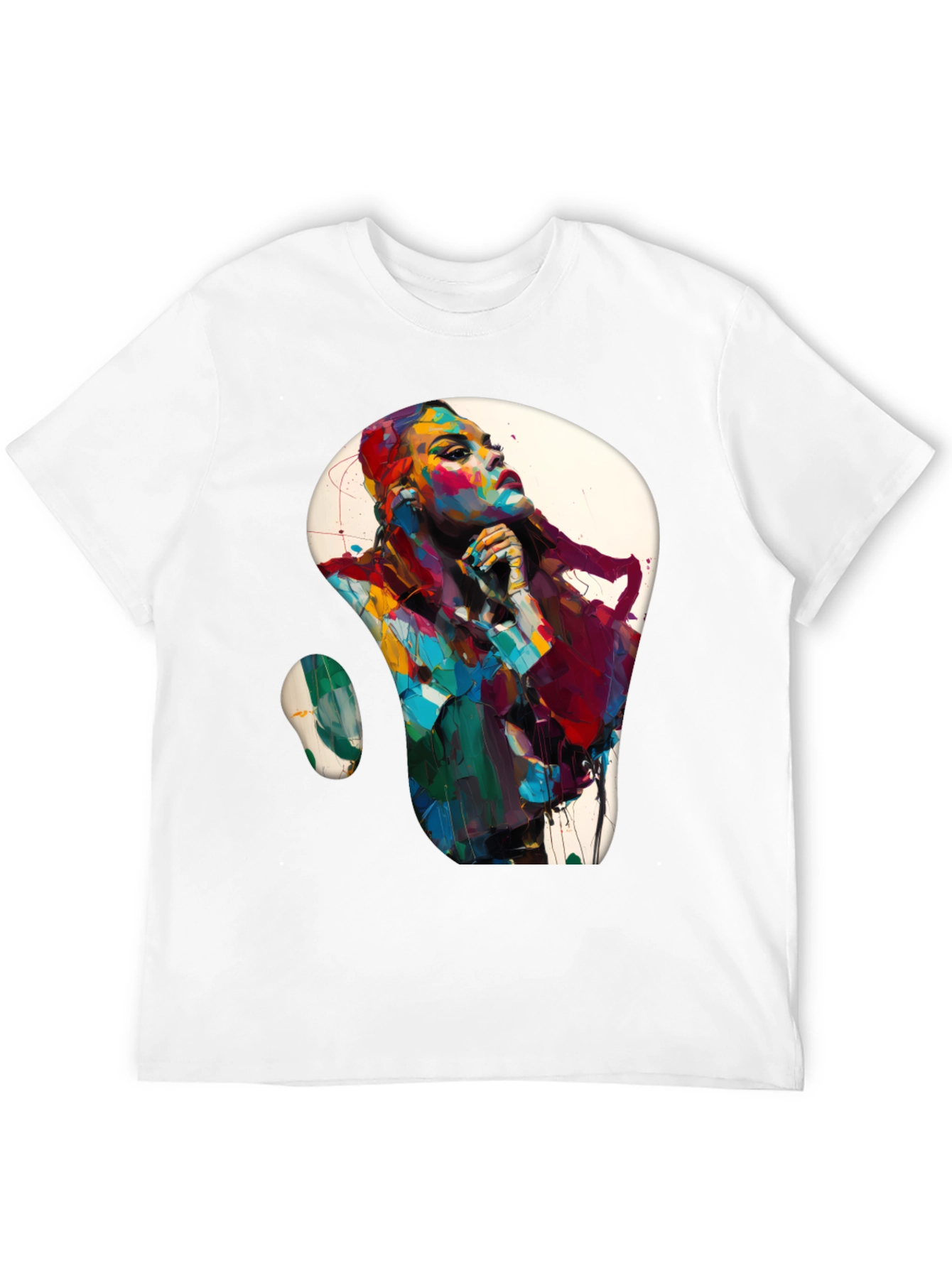 Black Abstract Woman Graphic Black T-Shirt view 12