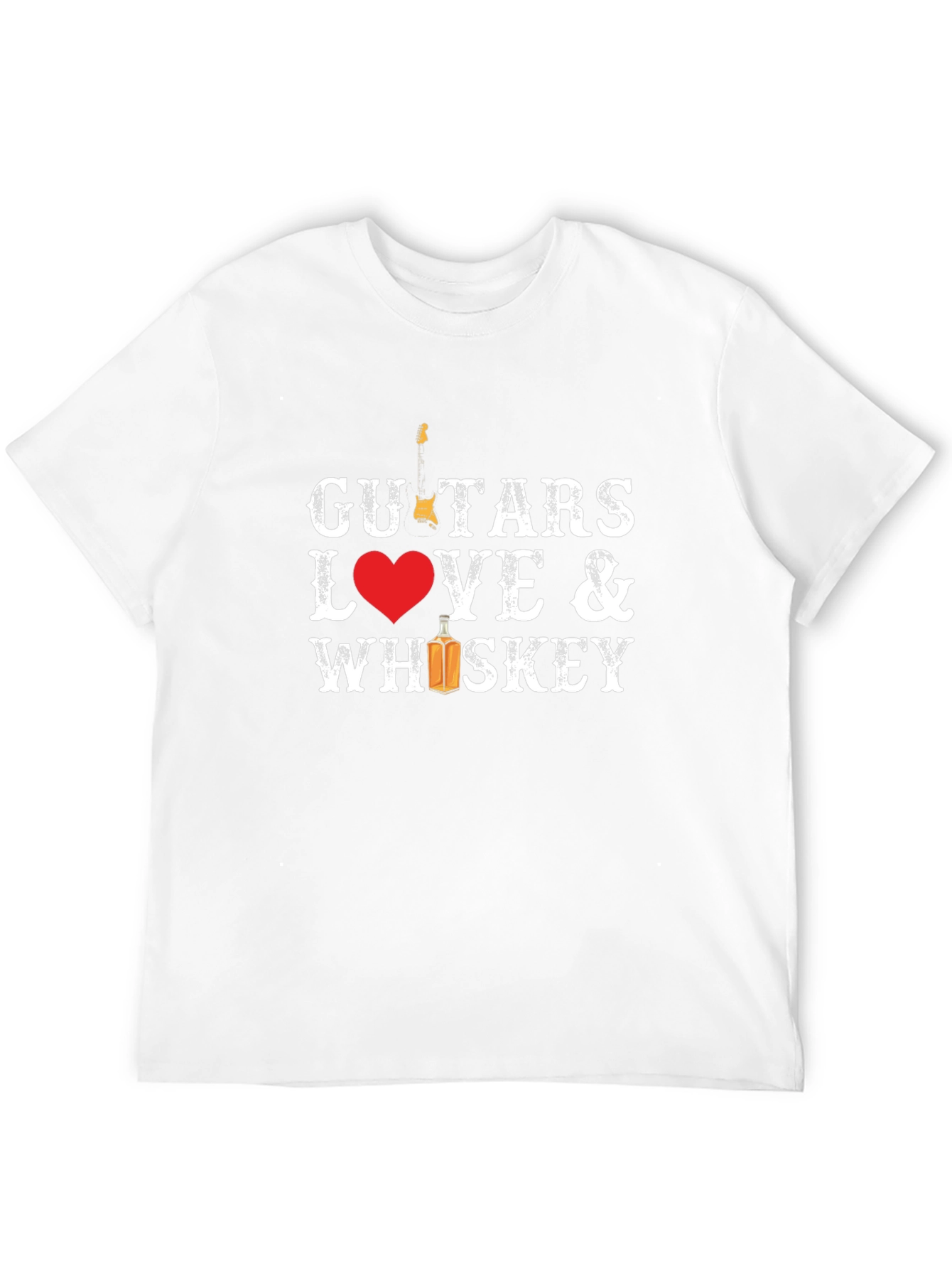 Black Guitars Love & Whiskey Graphic Tee - Music Lover Shirt view 12