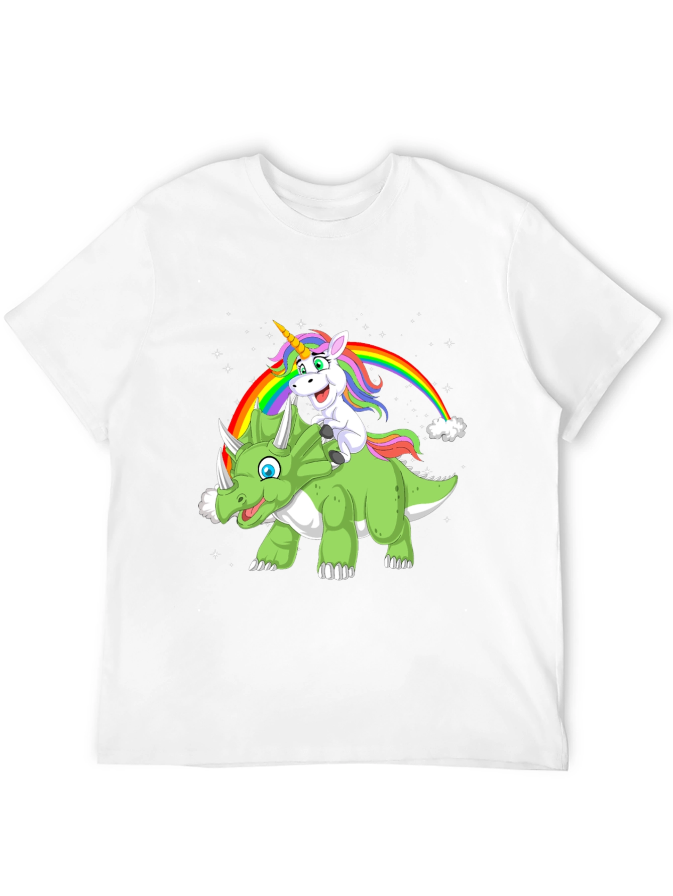 Black Unicorn & Dinosaur Graphic T-Shirt view 12