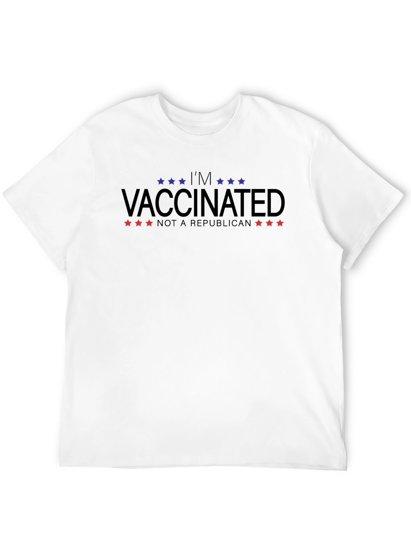 Black I'm Vaccinated Not a Republican T-Shirt view 12