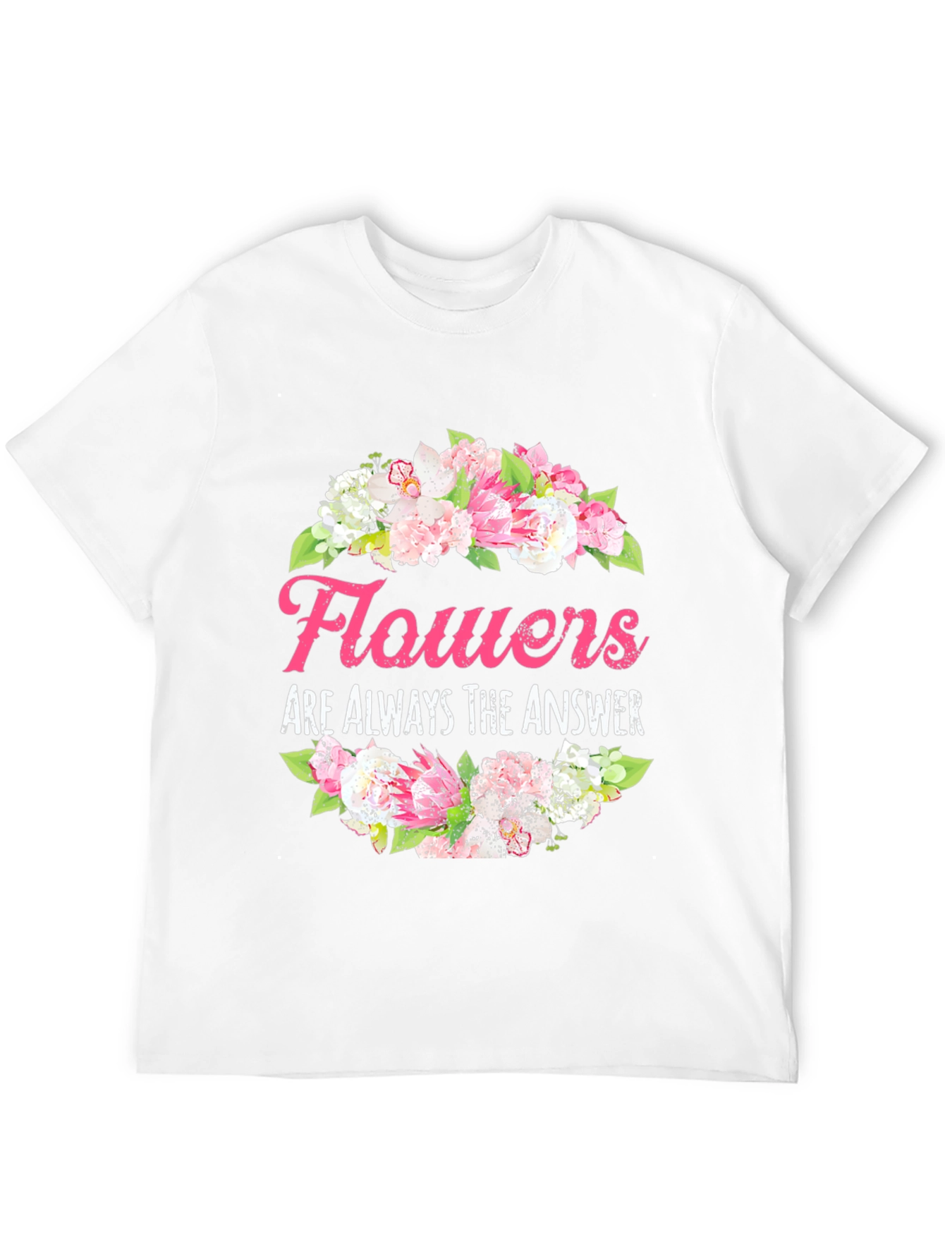 Black Floral Answer T-Shirt - Stylish Graphic Tee view 12