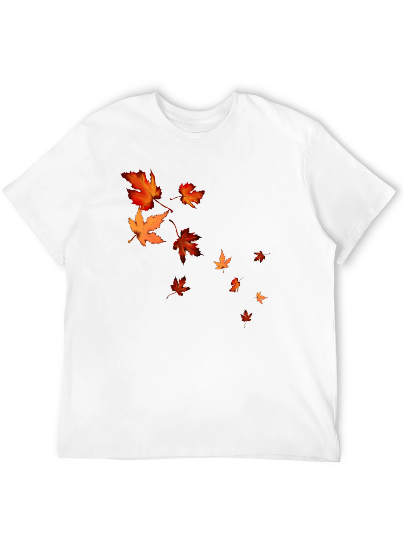 Black Fall Leaves Graphic Black T-Shirt view 12