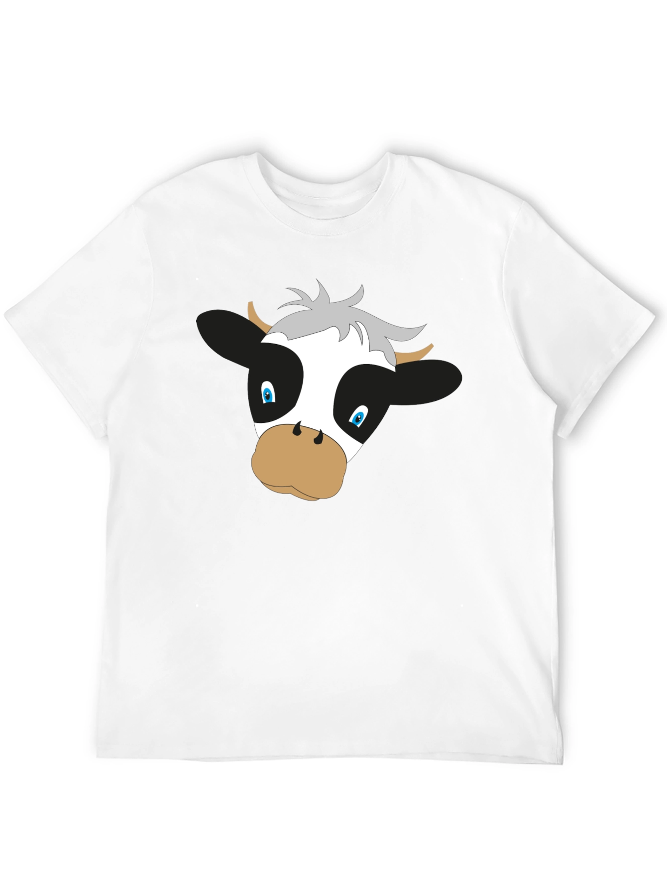 Black Cartoon Cow Graphic Black T-Shirt view 12