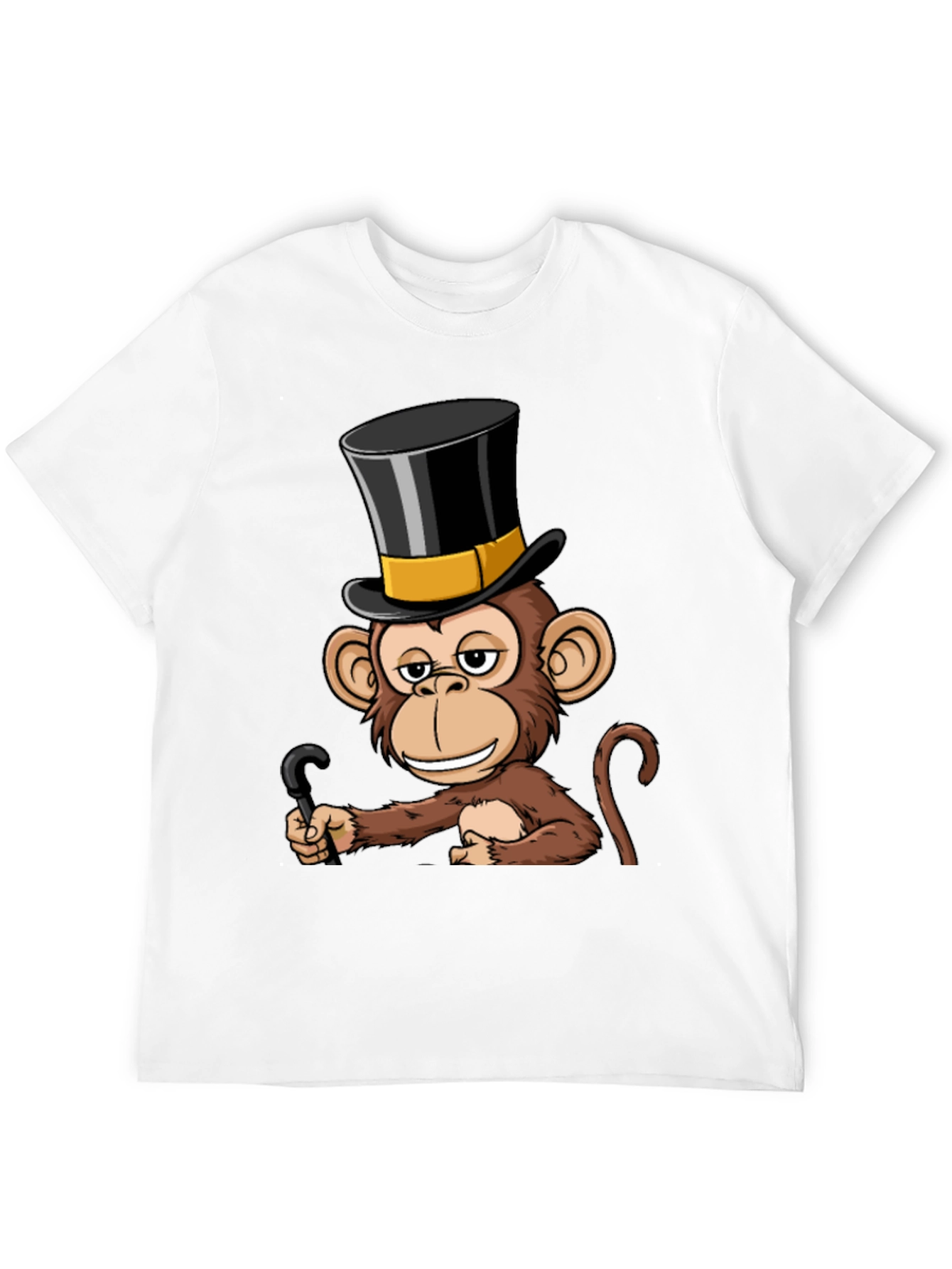 Black Monkey Top Hat T-Shirt - Stylish & Humorous Design view 12