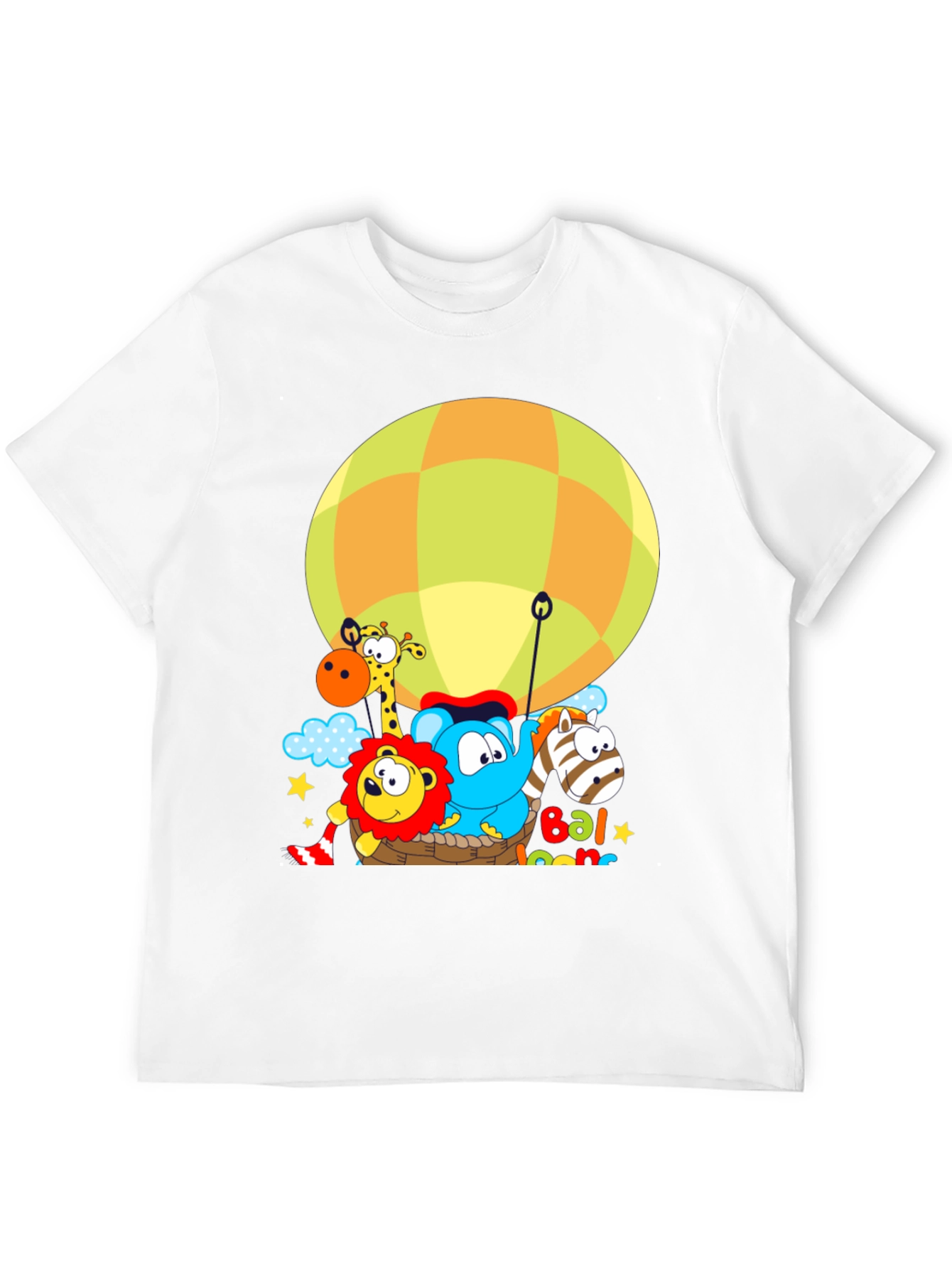 Black Cartoon Animal Balloon Ride Graphic T-Shirt view 12