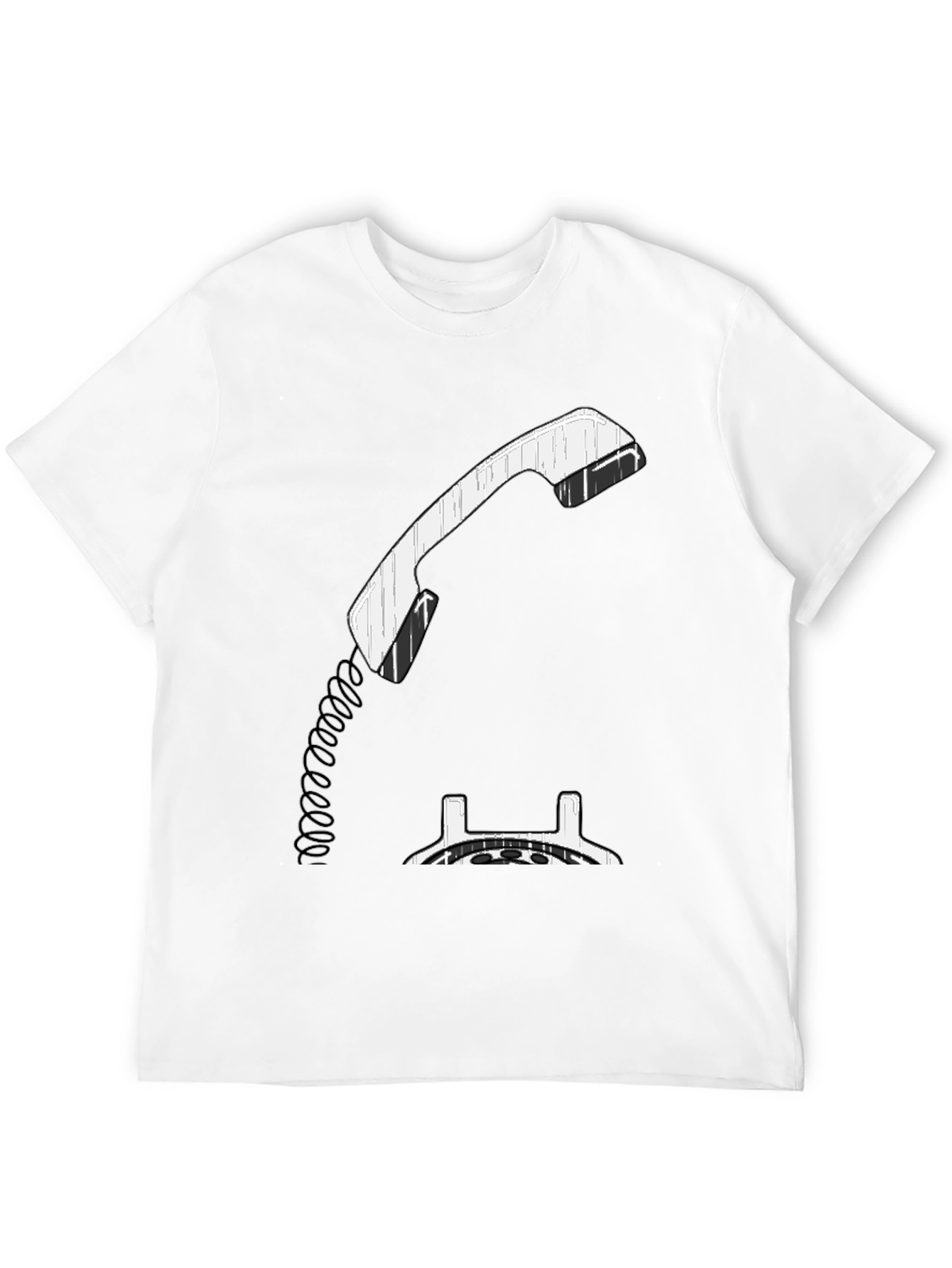 Black Vintage Rotary Phone Graphic Tee - Black view 12