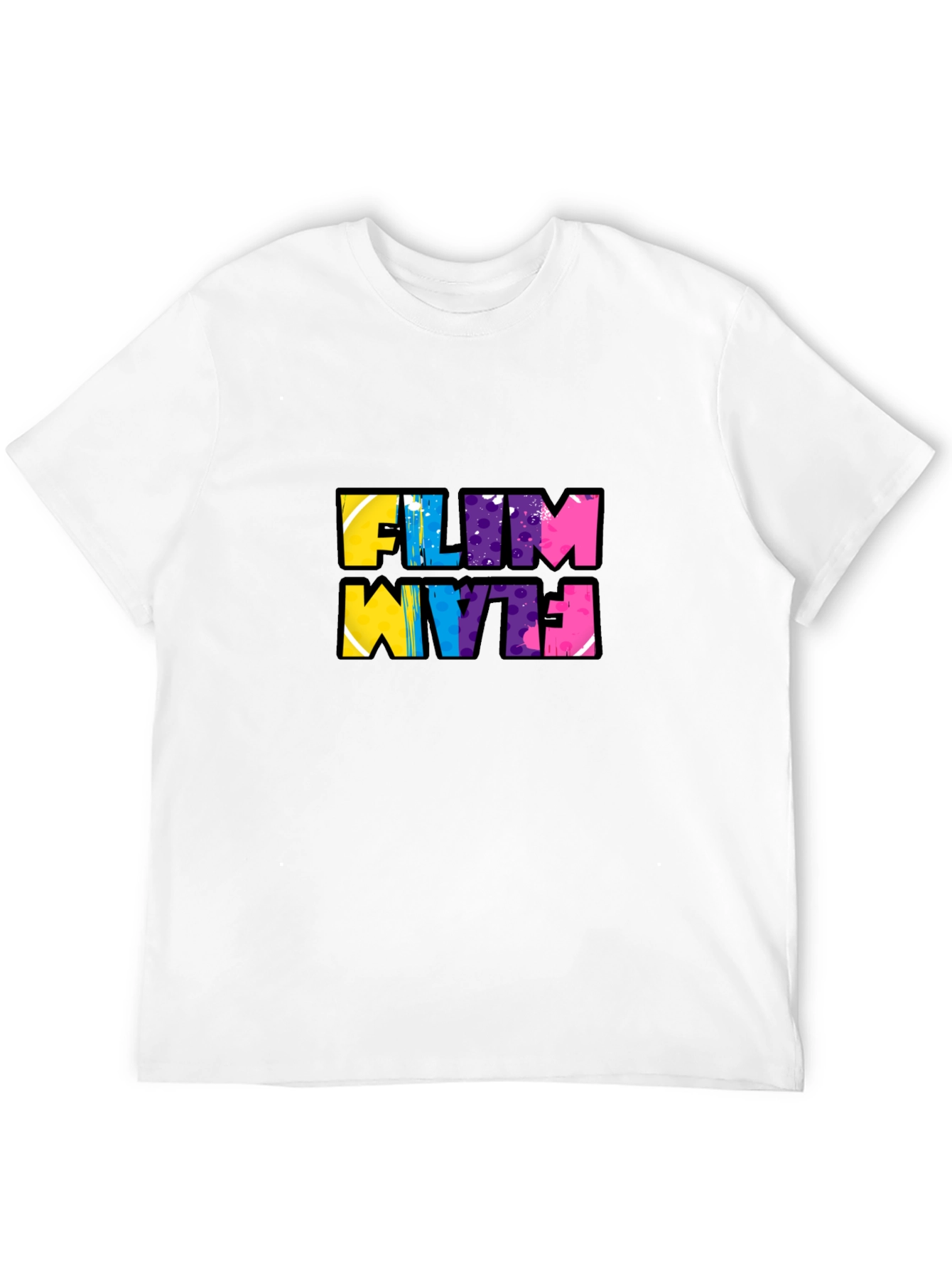 Black Funky Flim Flam Graphic Tee - Black Cotton T-Shirt view 12
