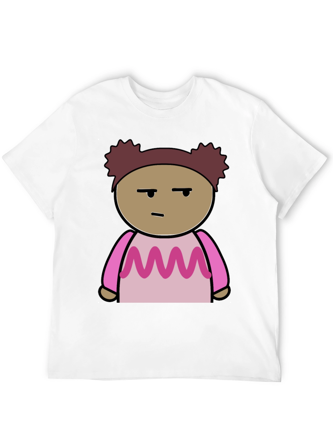 Black Cartoon Character Graphic Tee - Black Unisex T-Shirt view 12