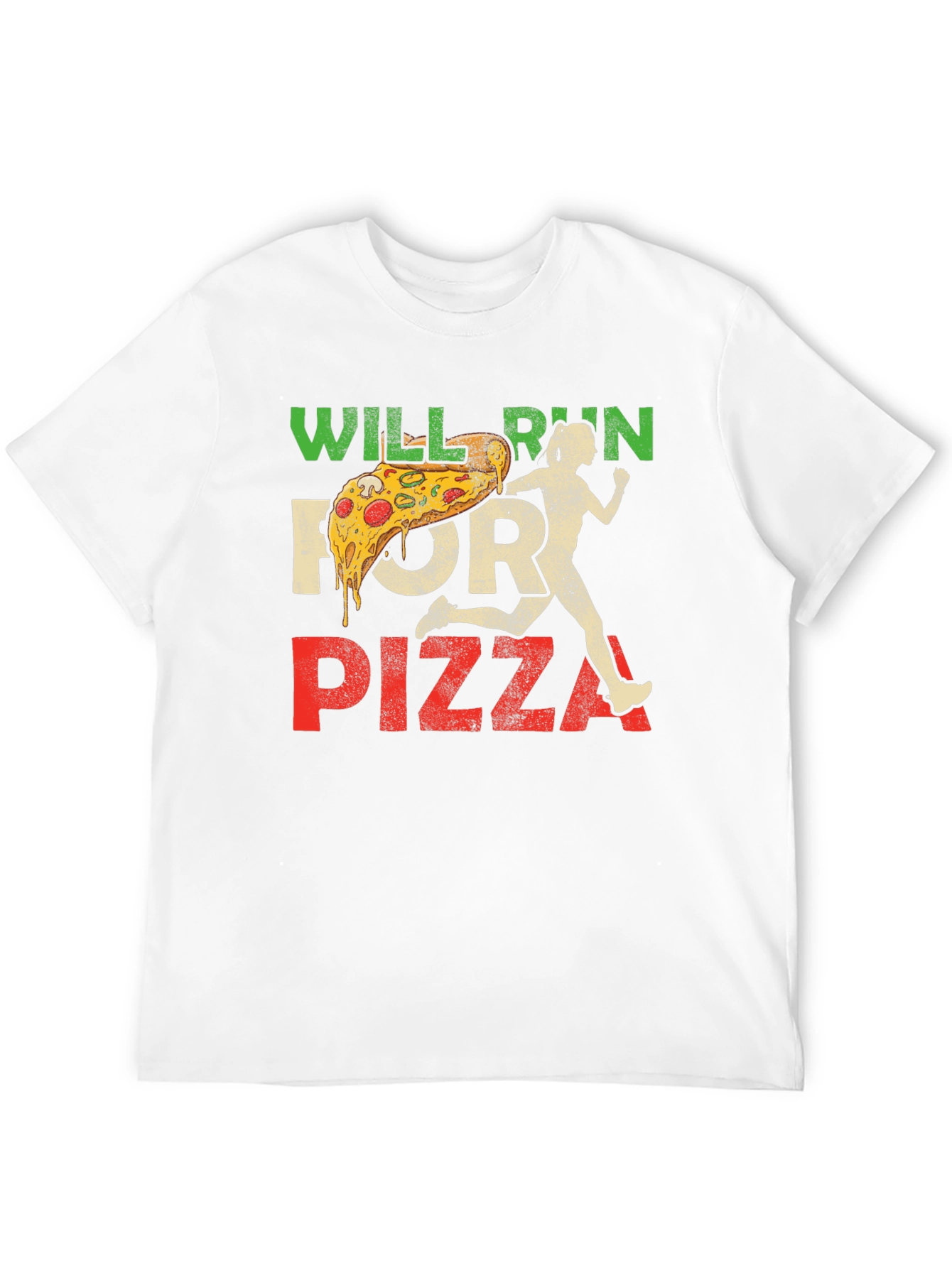 Black Will Run For Pizza Graphic T-Shirt view 12