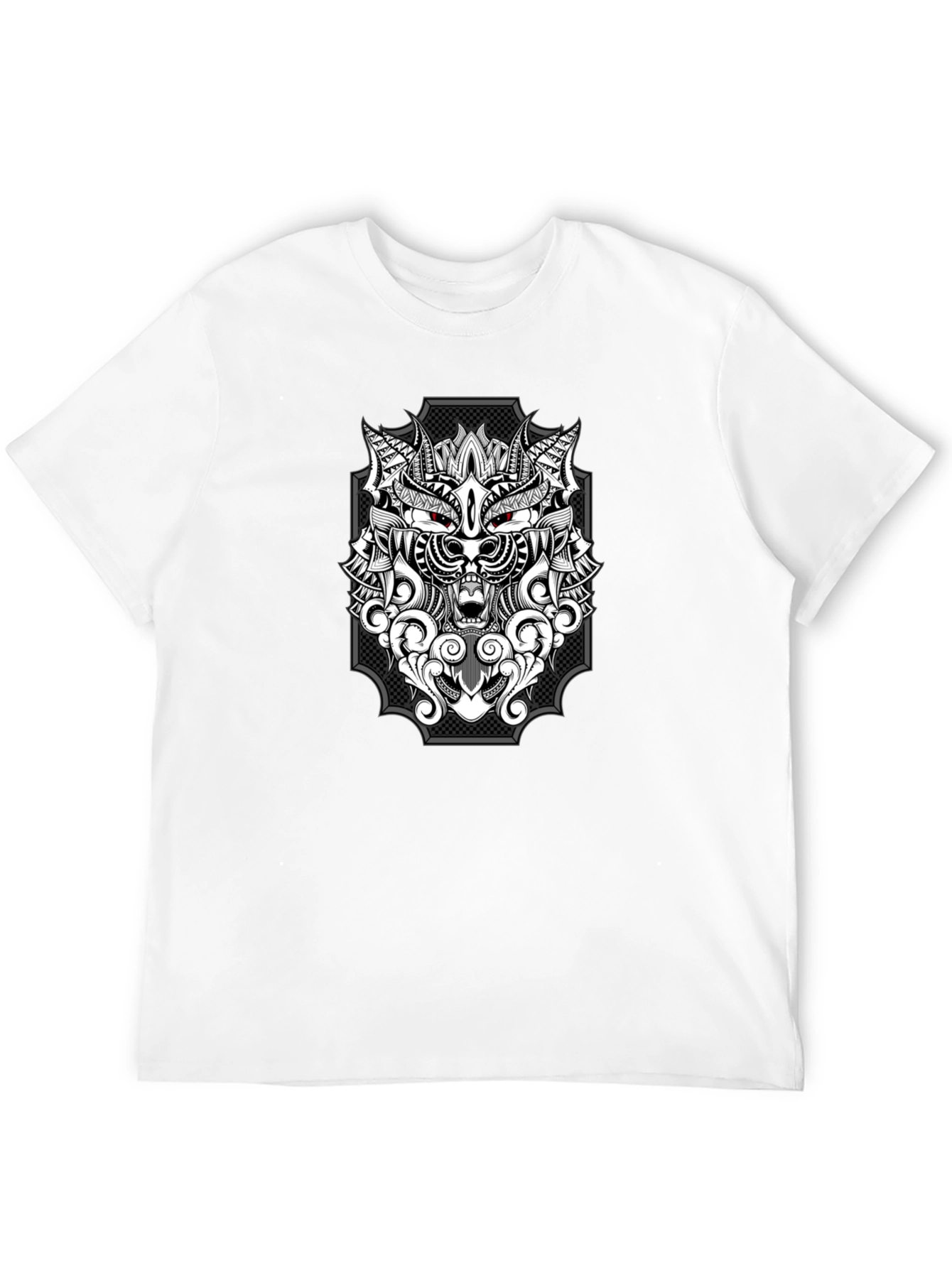 Black Wolf Graphic Print T-Shirt - Black view 12