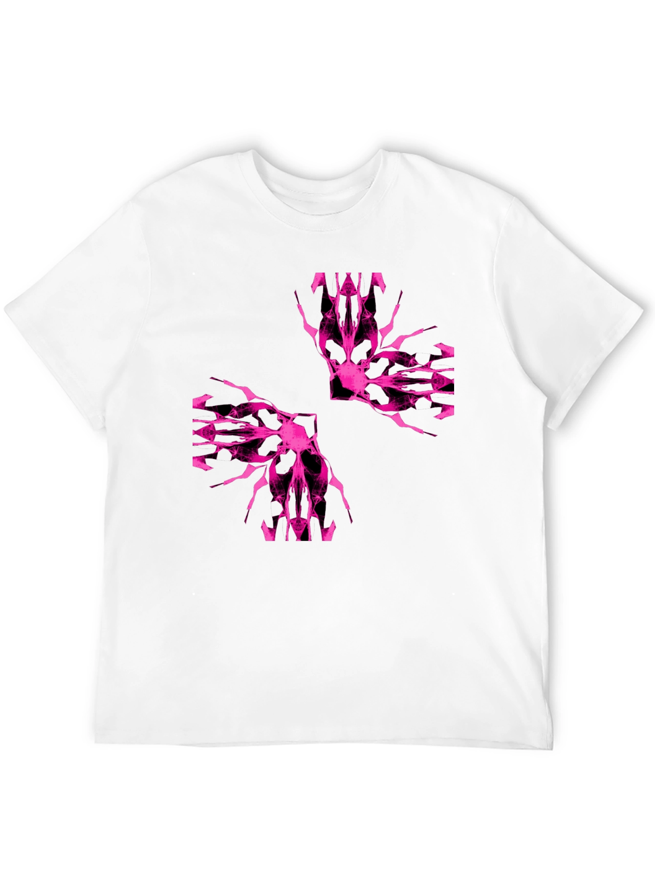 Black Abstract Pink Graphic Print Black T-Shirt view 12