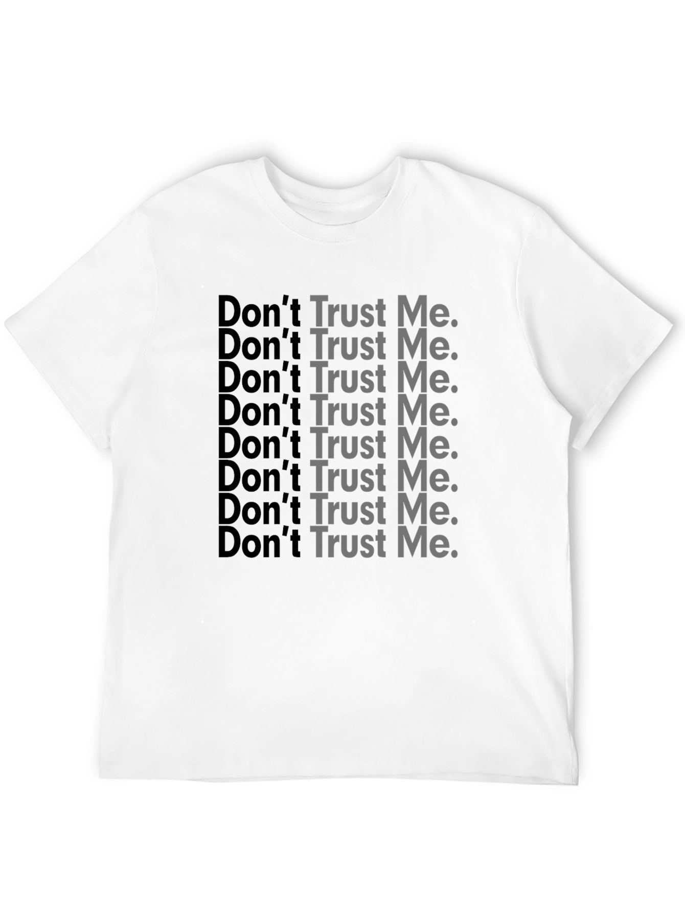 Black Don't Trust Me Graphic Print Black T-Shirt view 12