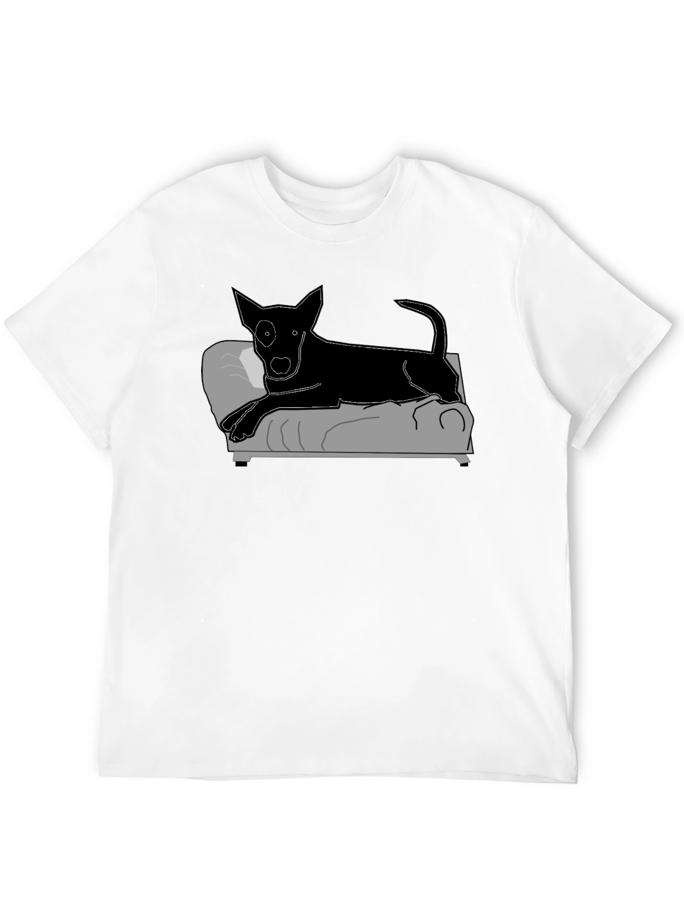 Black Dog on Couch Graphic Tee - Relaxed Style view 12
