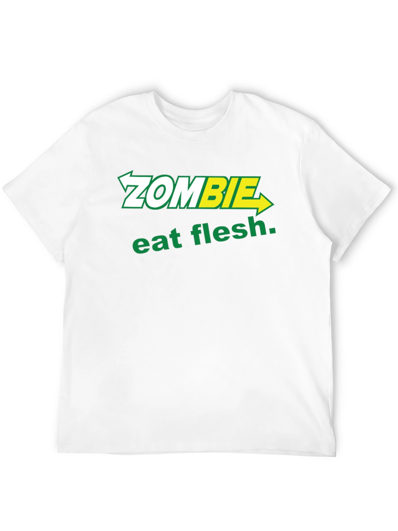 Black Zombie Eat Flesh T-Shirt - Funny Graphic Tee view 12