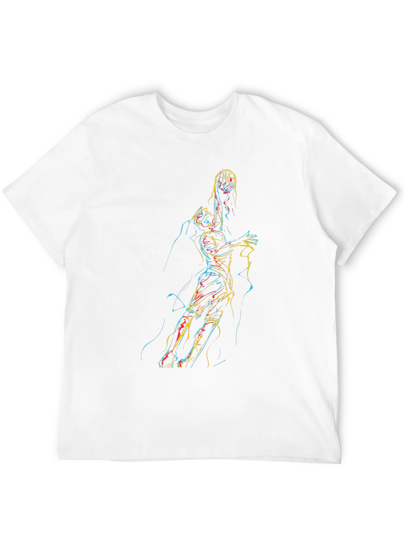 Abstract Line Art Graphic T-Shirt - 12