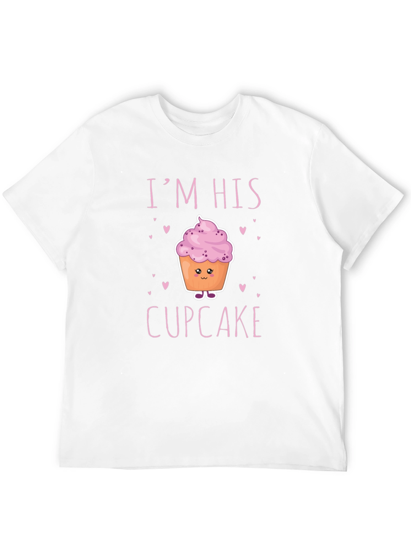 Black I'm His Cupcake Graphic T-Shirt - Novelty Couple Tee view 12