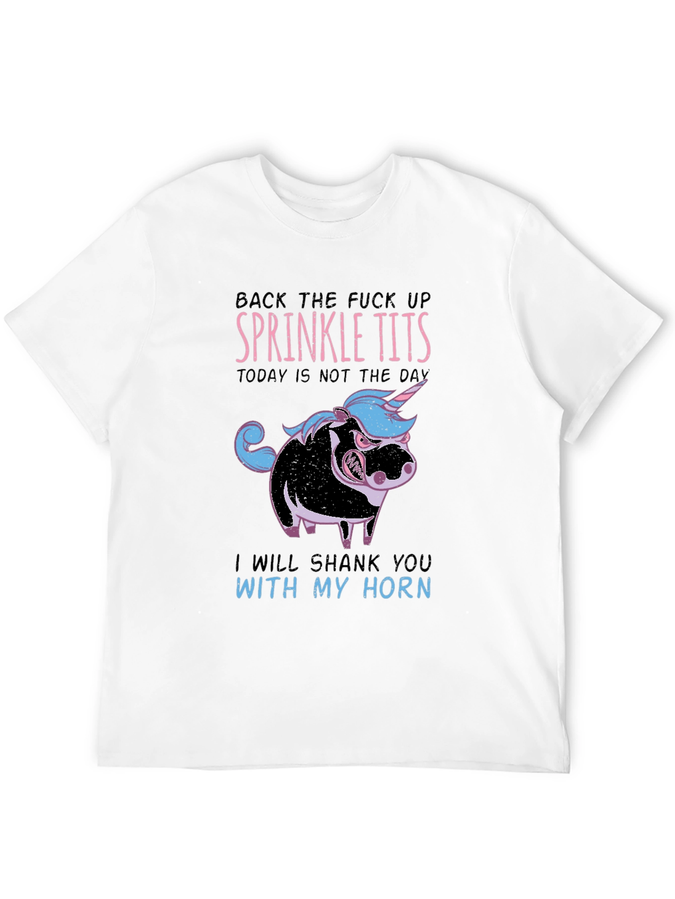 Black Funny "Sprinkle Tits" Graphic T-Shirt view 12