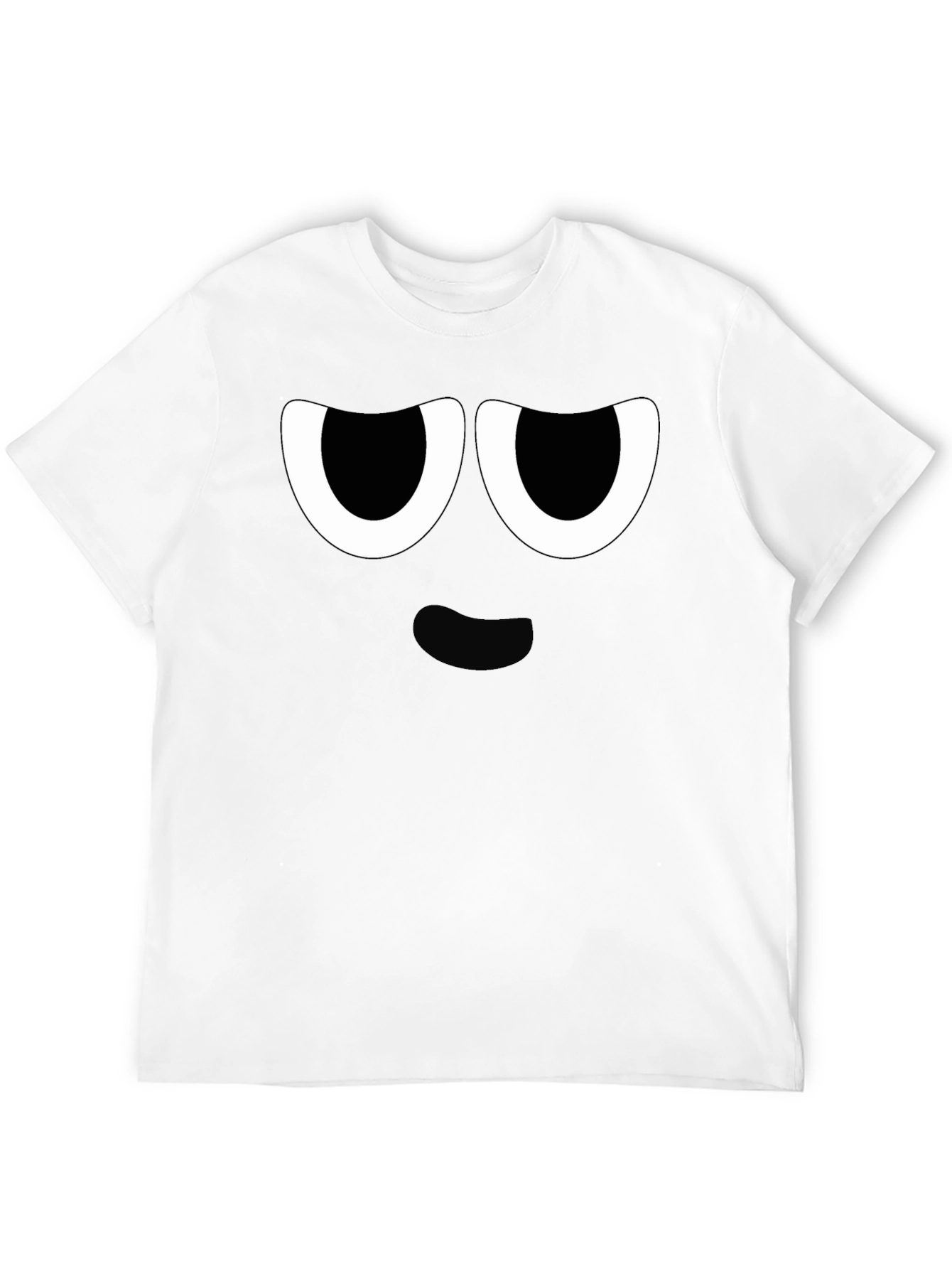 Black Funny Cartoon Face Graphic Black T-Shirt view 12