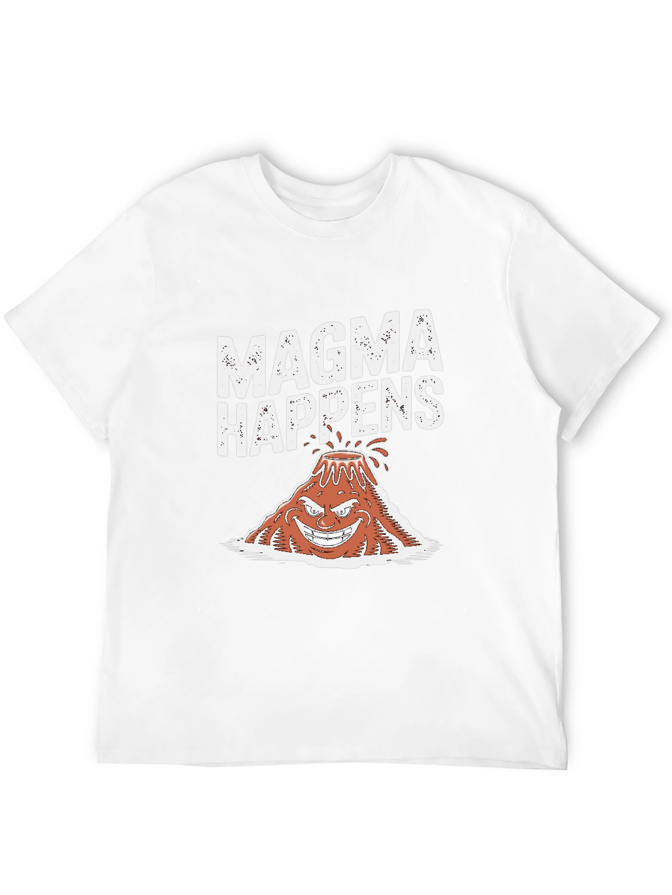 Black Magma Happens Funny Volcano Graphic Black T-Shirt view 12