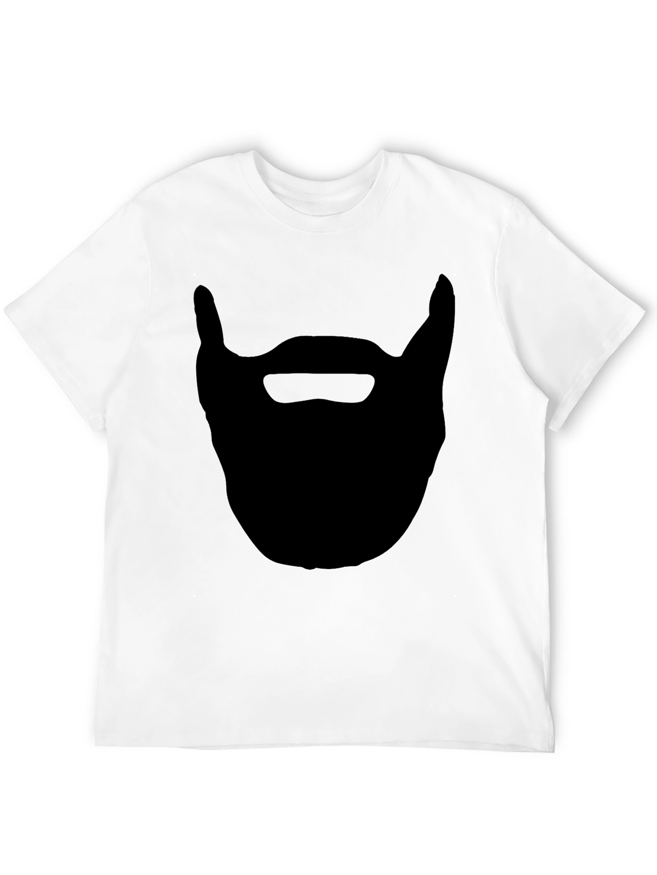 Black Beard Silhouette T-Shirt - Black Cotton Tee view 12