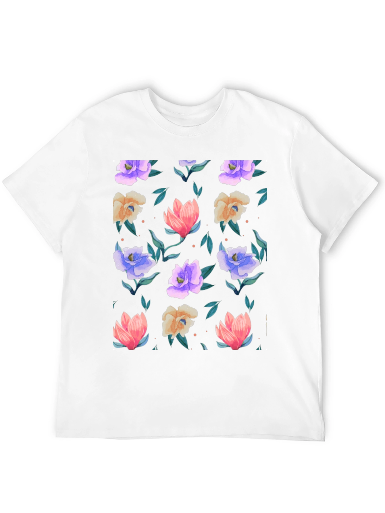 Black Floral Print T-Shirt - Black - Vibrant Blooms view 12