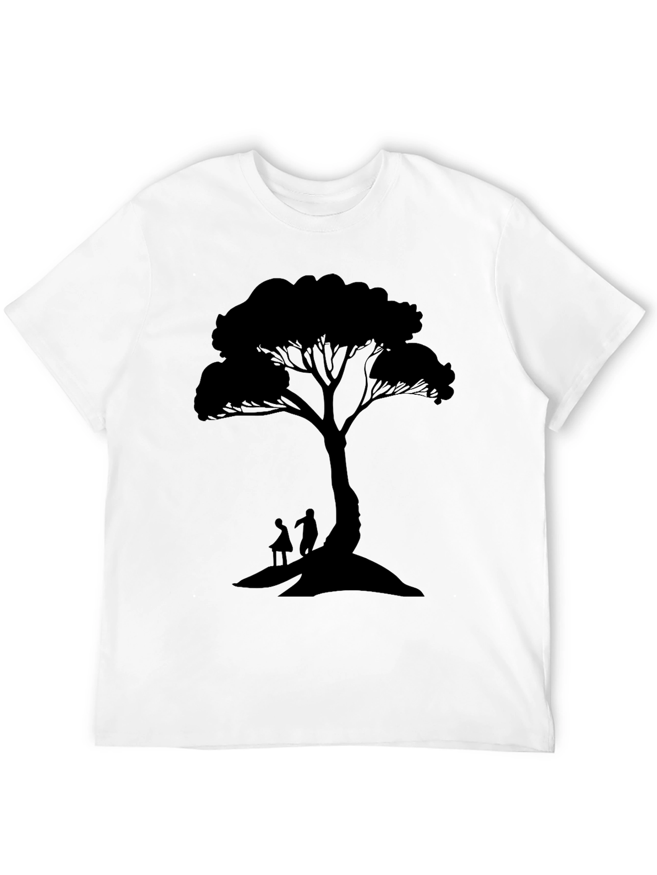 Black Silhouette Tree Graphic Tee - Nature Inspired Design view 12