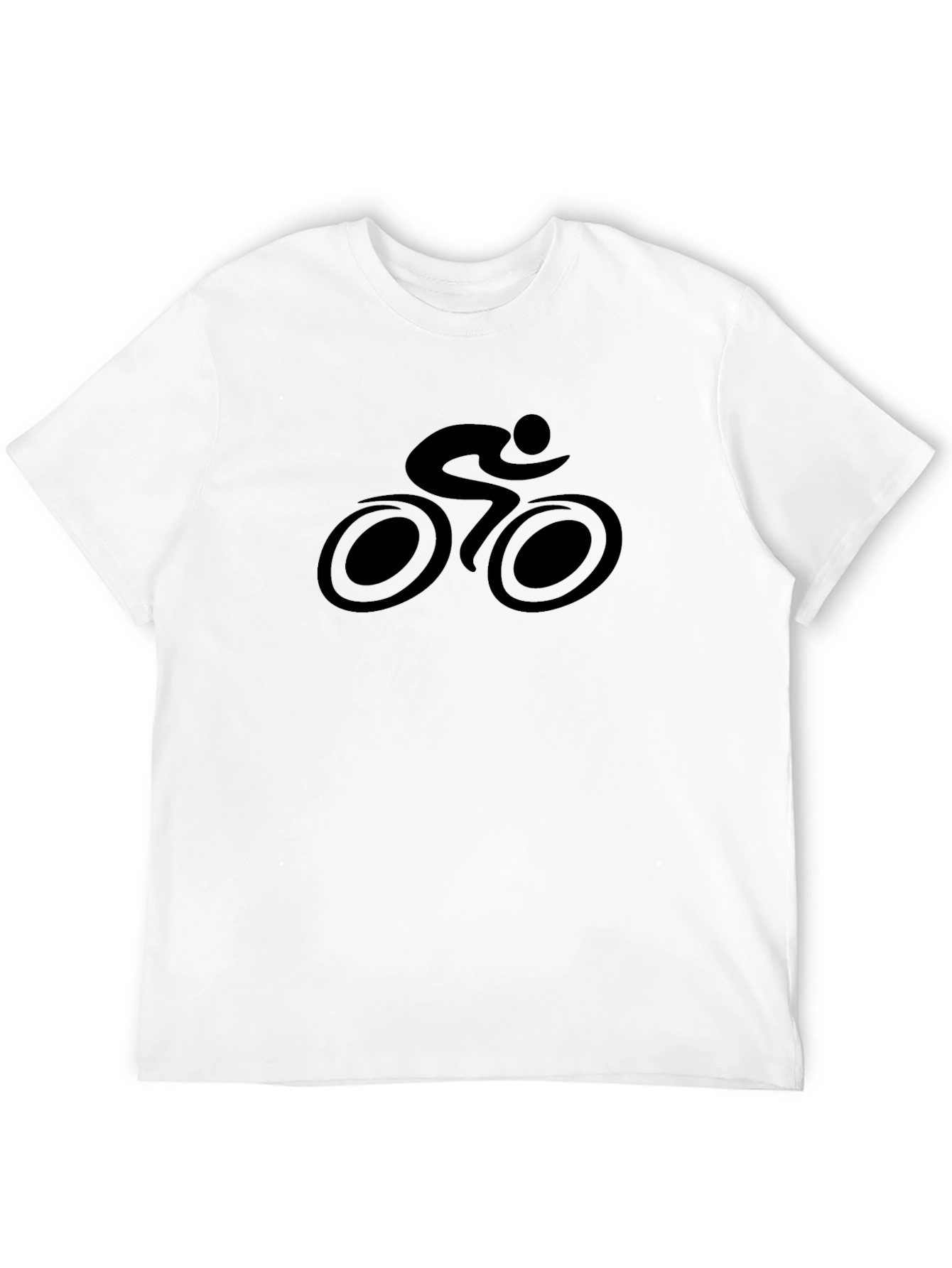 Black Cycling Silhouette Tee - Black Cotton Rider Shirt view 12