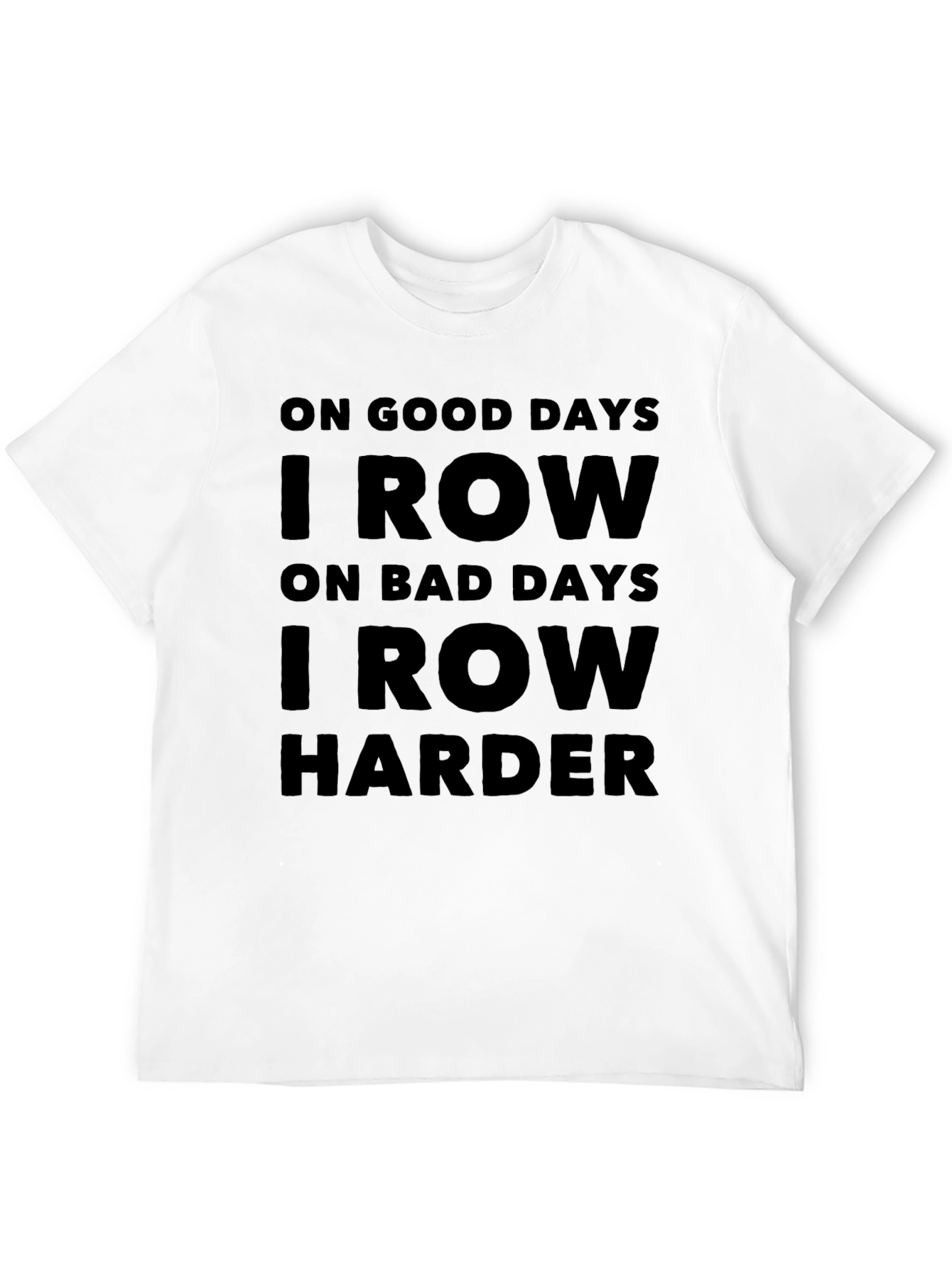 Black Row Harder T-Shirt - Motivational Rowing Tee view 12